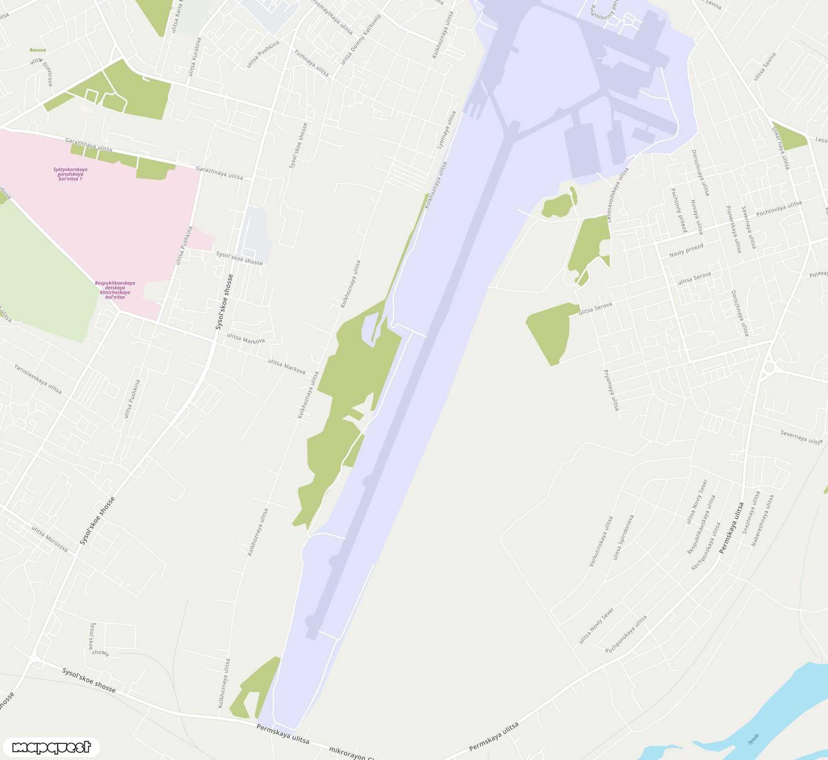 Carte de <span>Aéroport de </span>Syktyvkar<span>(SCW)</span>