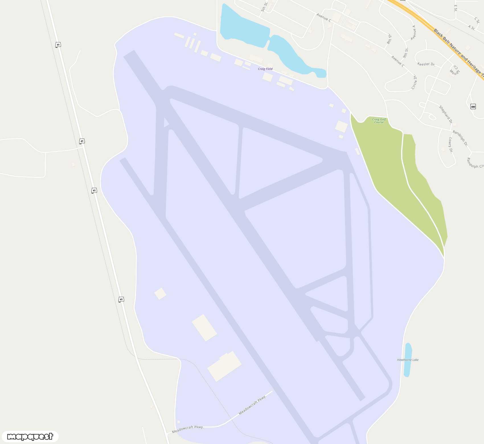 Carte de <span>Aérodrome de </span>Craig Field<span>(SEM)</span>