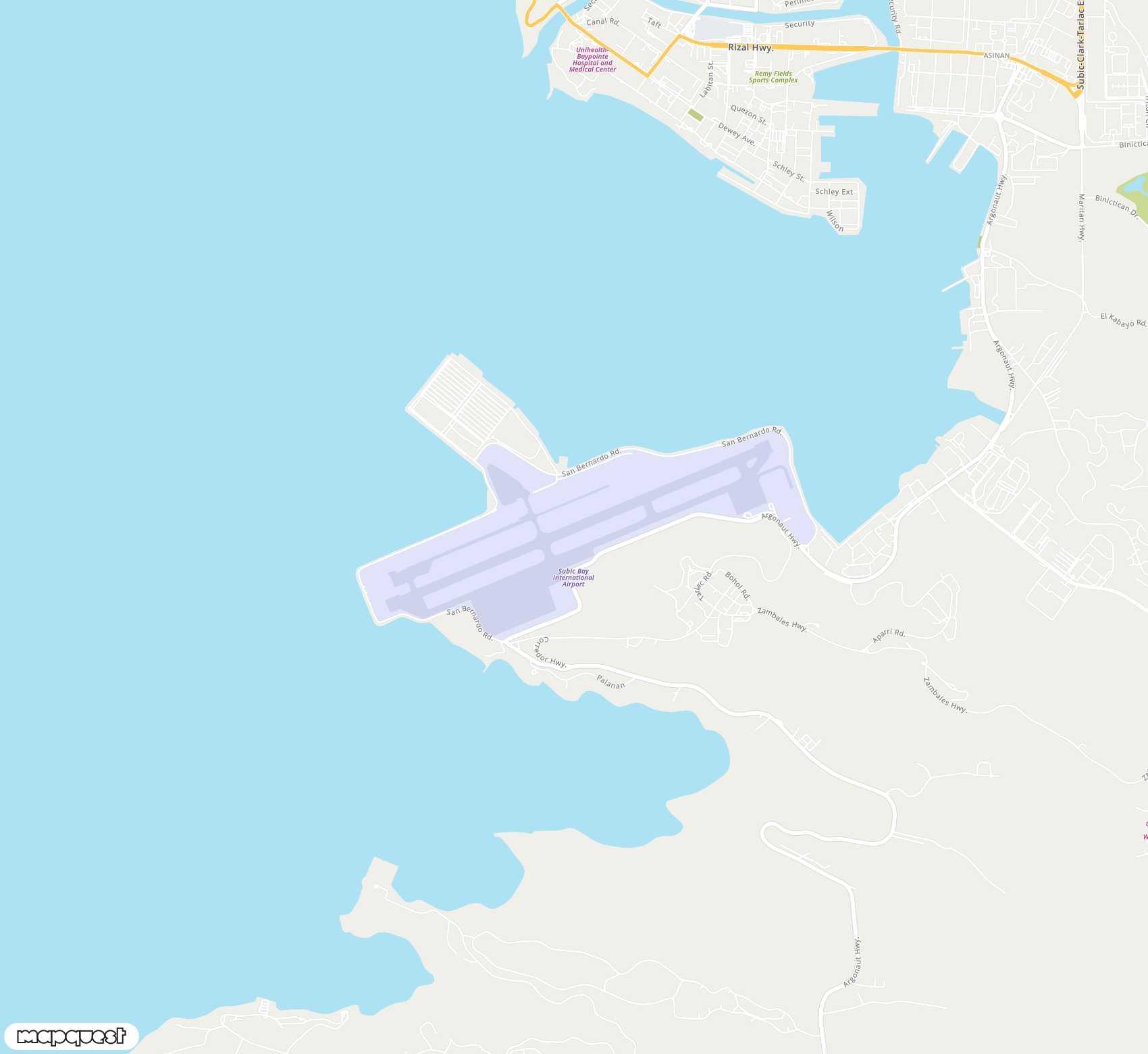 Carte de Subic Bay / Naval Air Station Cubi Point <span>airport (SFS)</span>