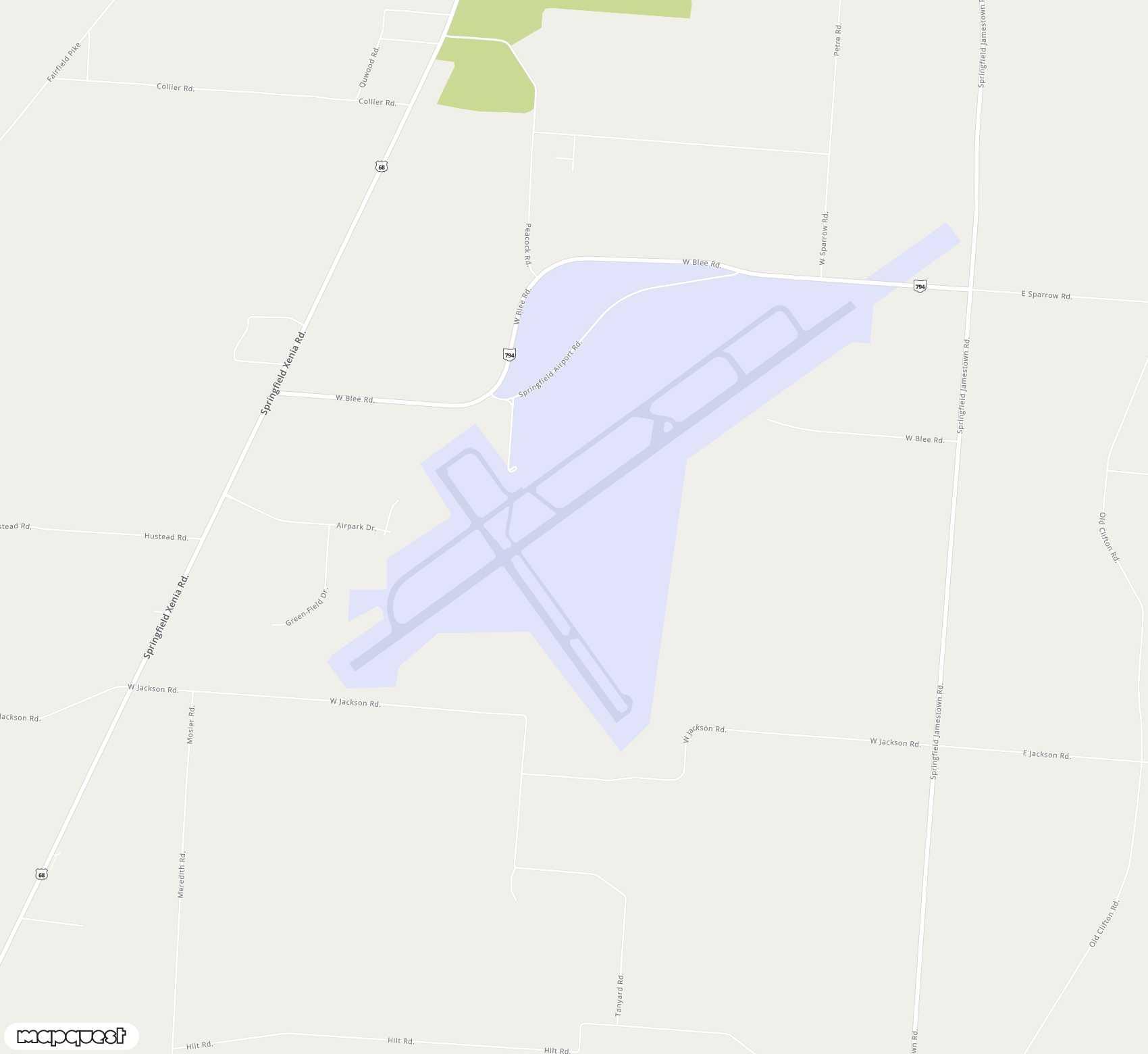 Carte de <span>Aéroport de </span>Springfield-Beckley Municipal<span>(SGH)</span>