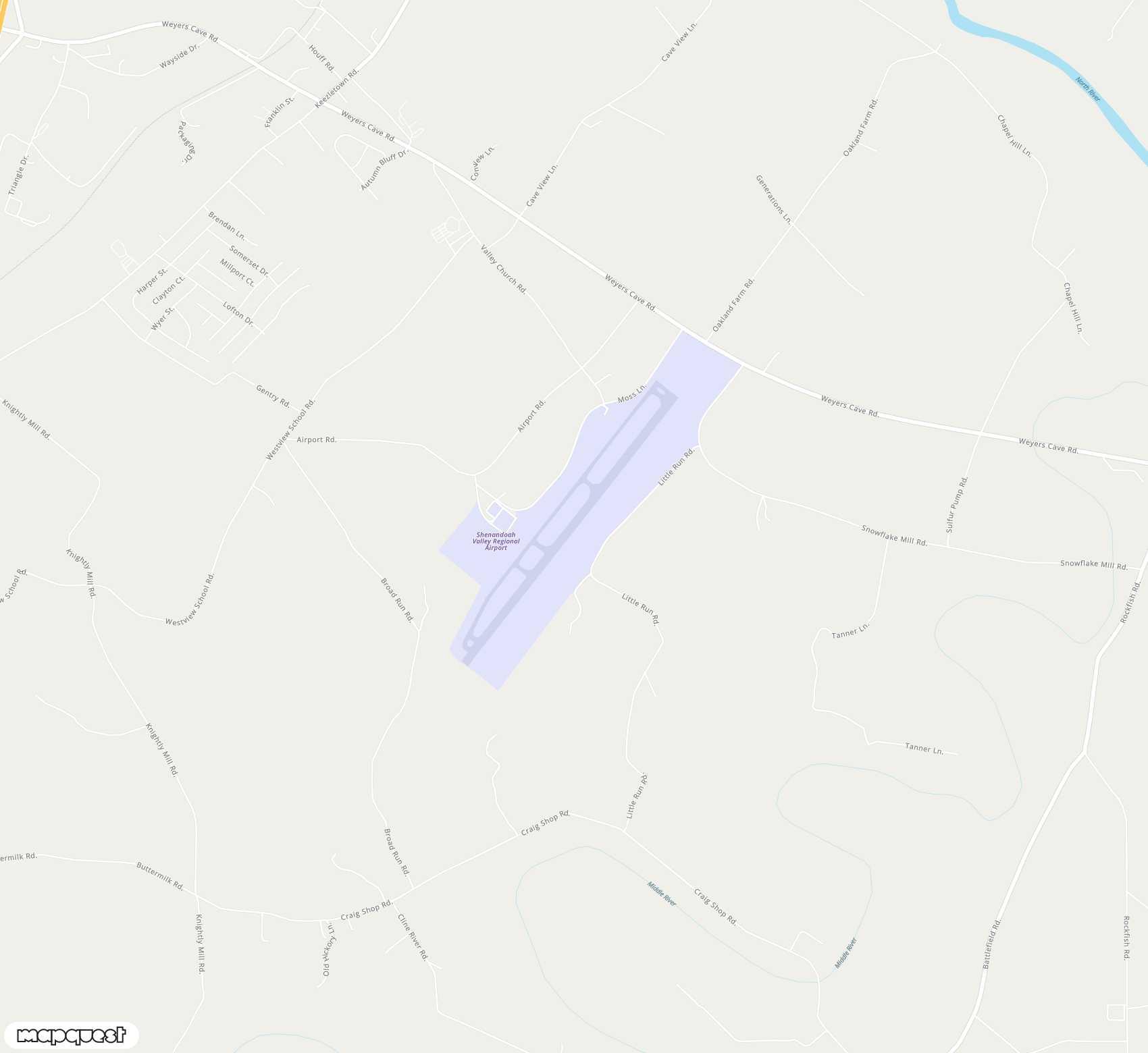 Carte de <span>Aéroport de </span>Shenandoah Valley Regional<span>(SHD)</span>