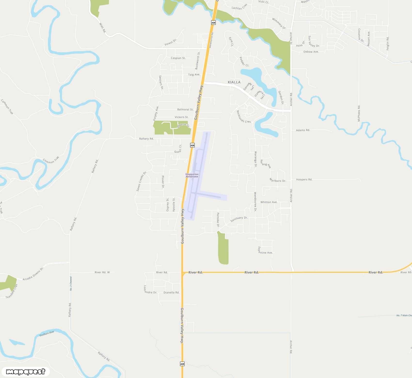 Carte de Shepparton <span>airport (SHT)</span>