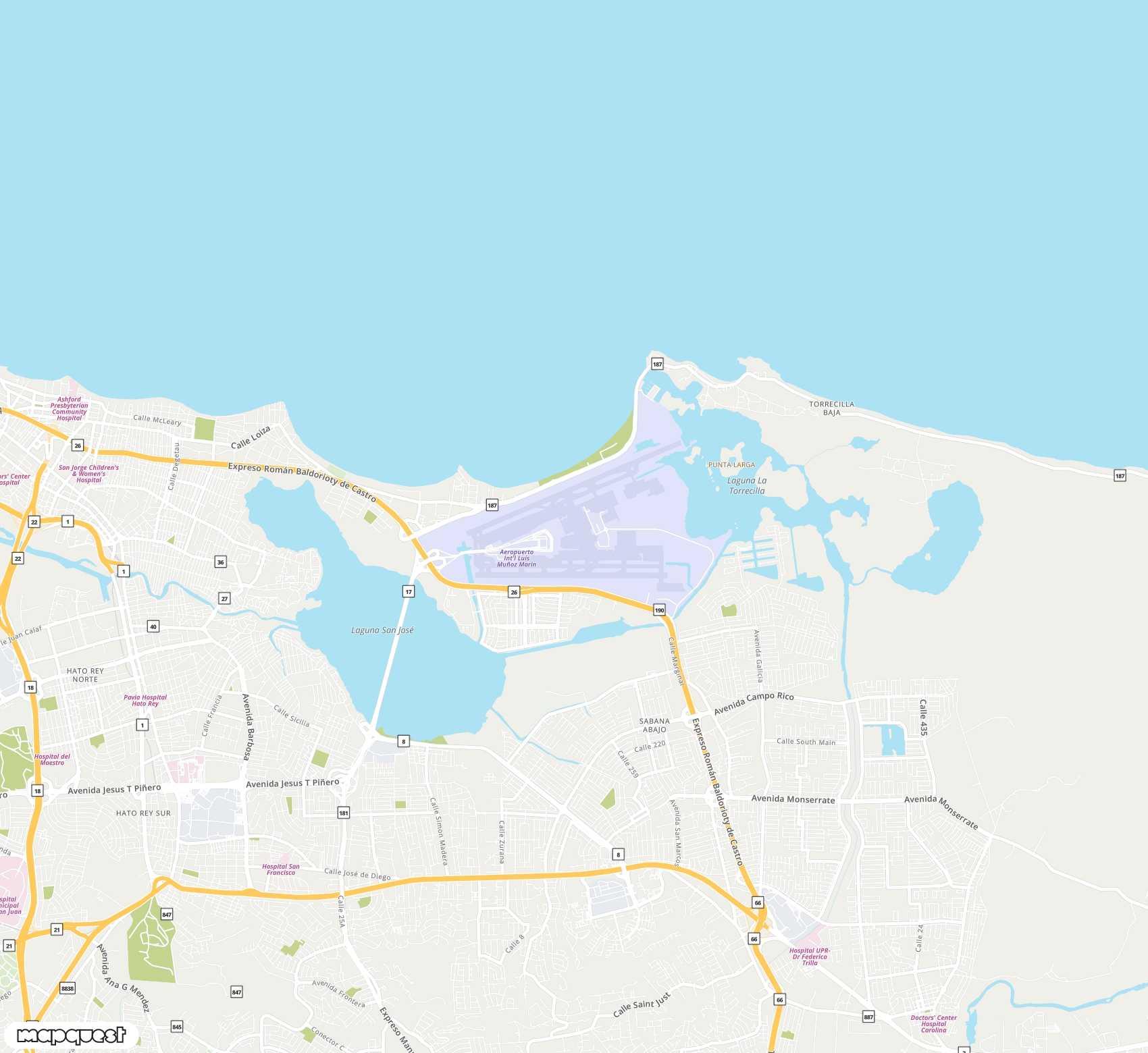 Carte de Luis Munoz Marin <span>international airport (SJU)</span>