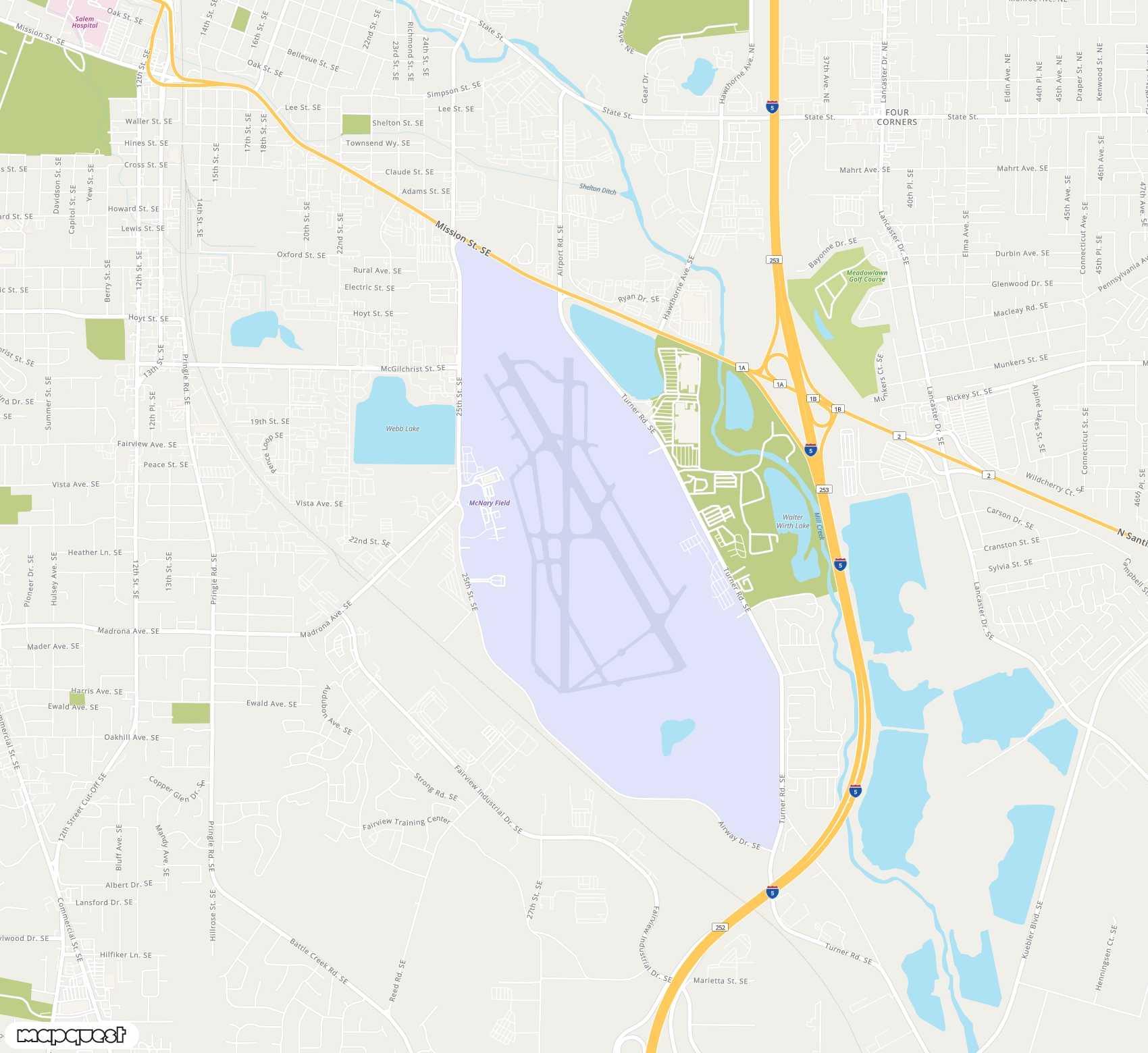 Carte de <span>Aéroport de </span>Salem Municipal/McNary Field<span>(SLE)</span>