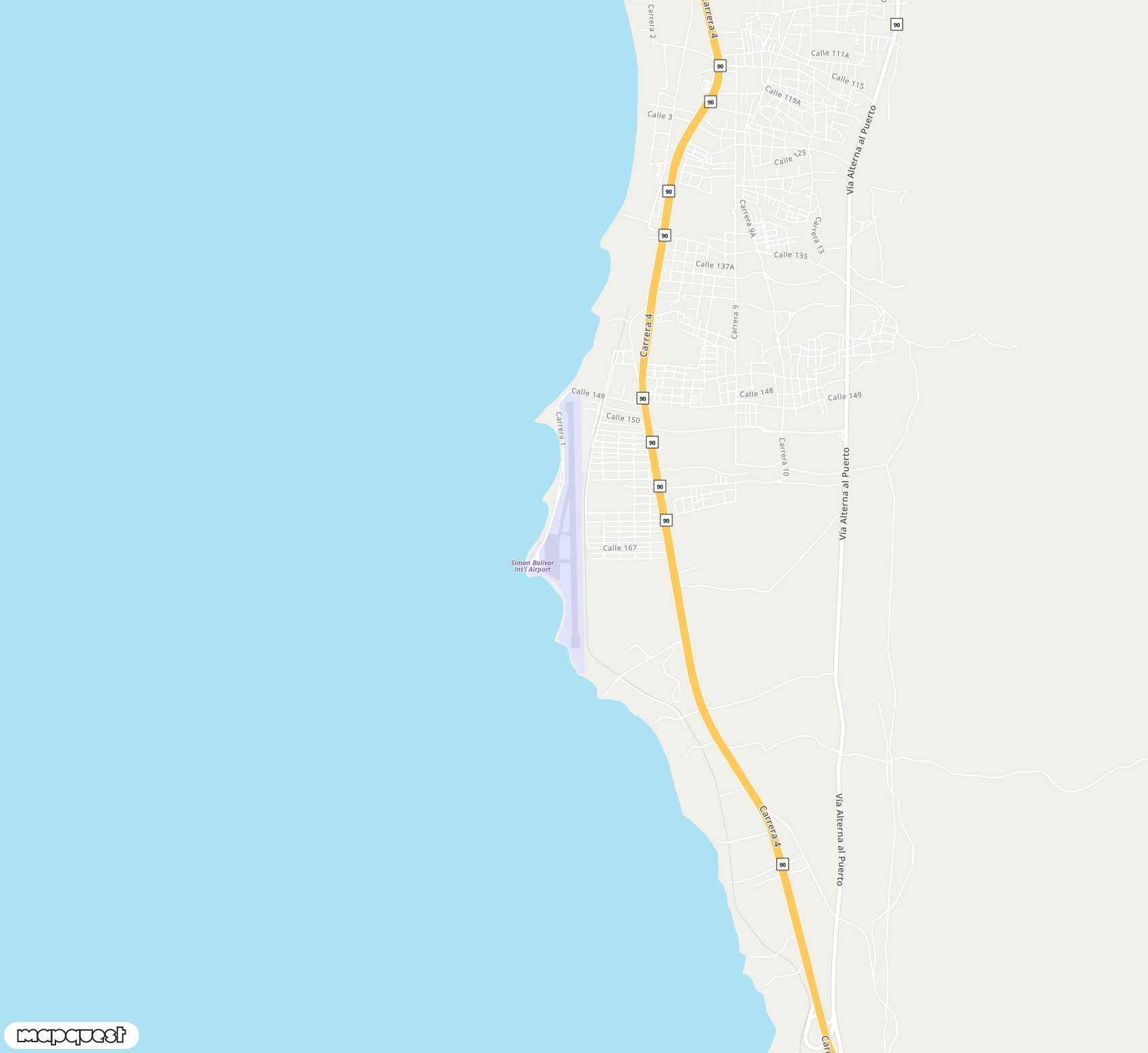 Carte de <span>Aéroport de </span>Simón Bolívar<span>(SMR)</span>