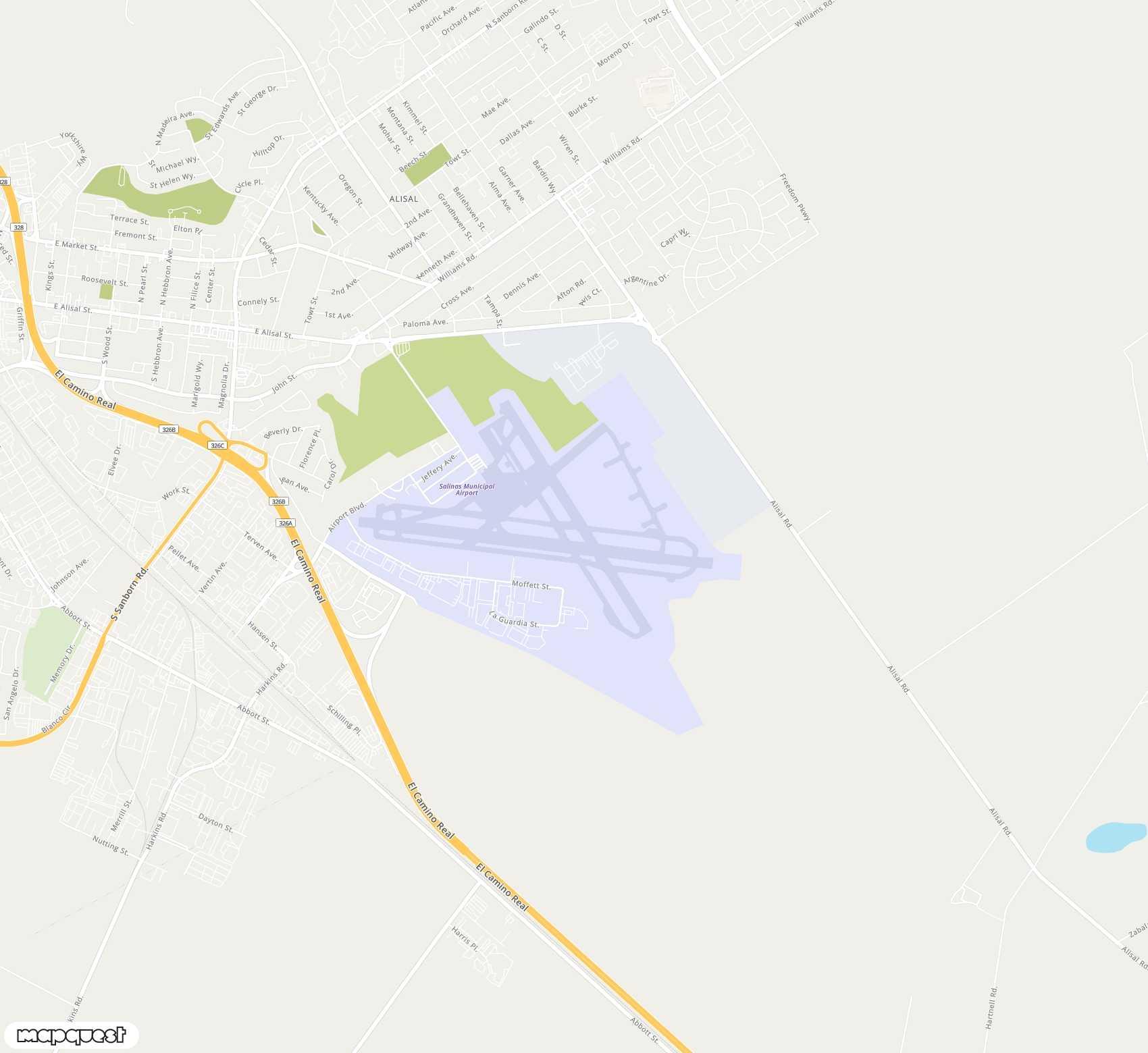 Carte de Salinas Municipal <span>airport (SNS)</span>