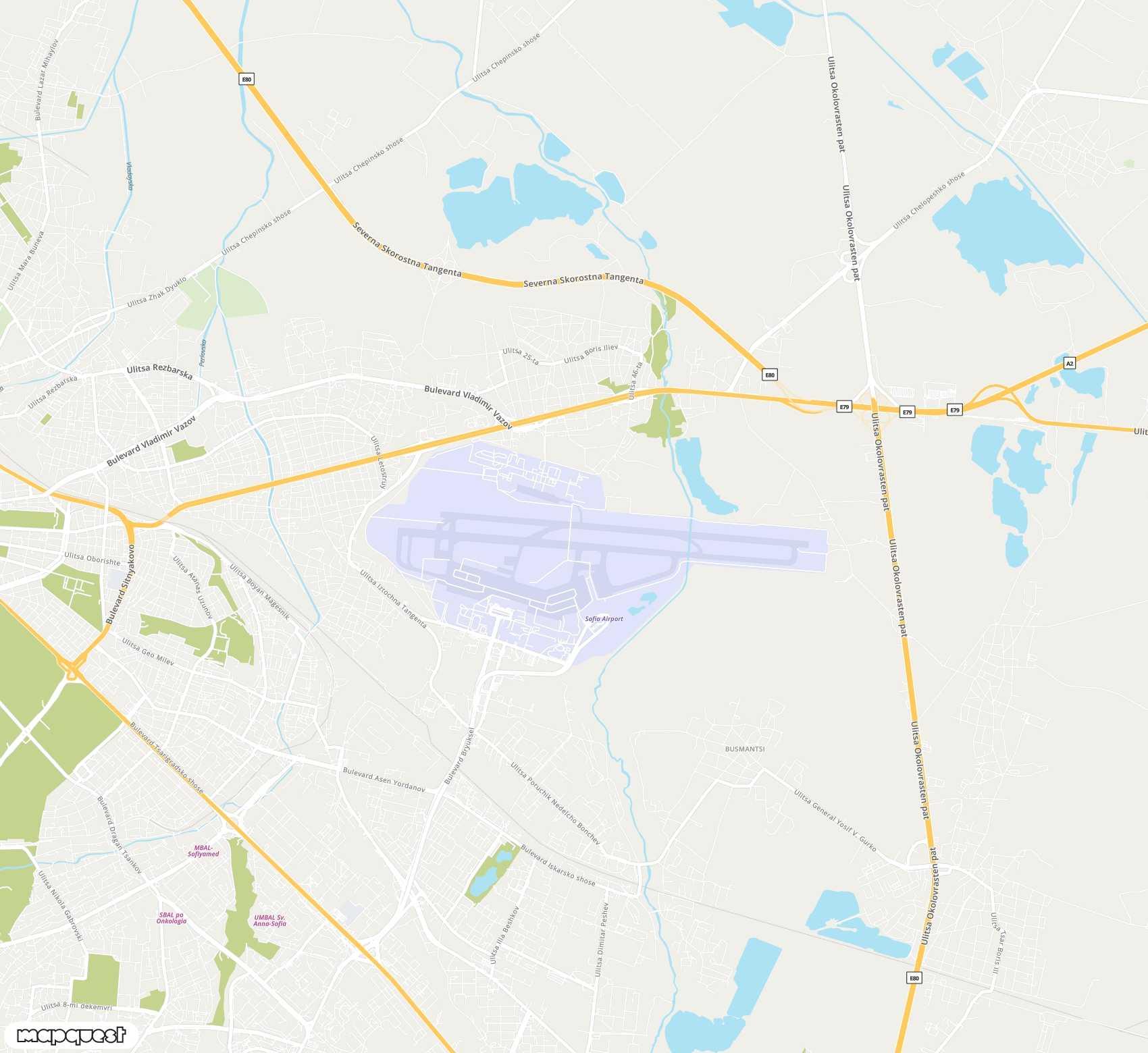 Carte de <span>Aéroport international de </span>Sofia<span>(SOF)</span>