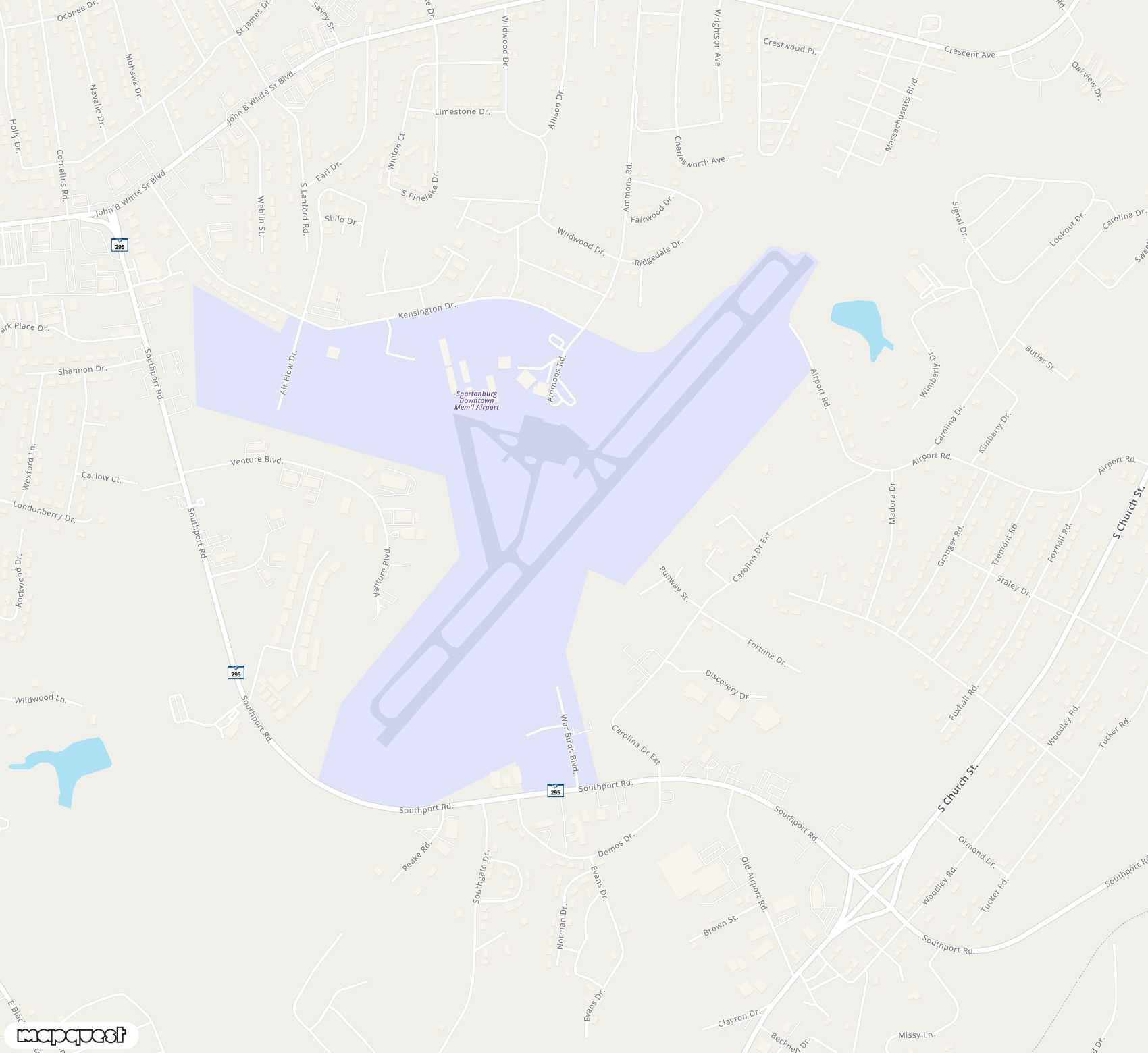 Carte de <span>Aérodrome de </span>Spartanburg Downtown Memorial<span>(SPA)</span>