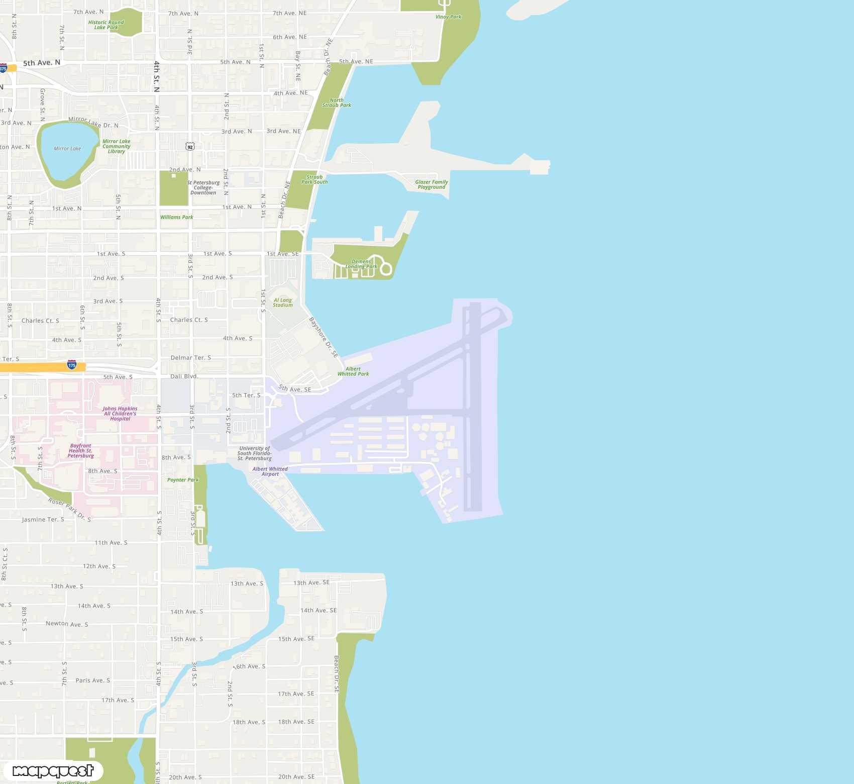 Carte de <span>Aérodrome de </span>Albert Whitted<span>(SPG)</span>