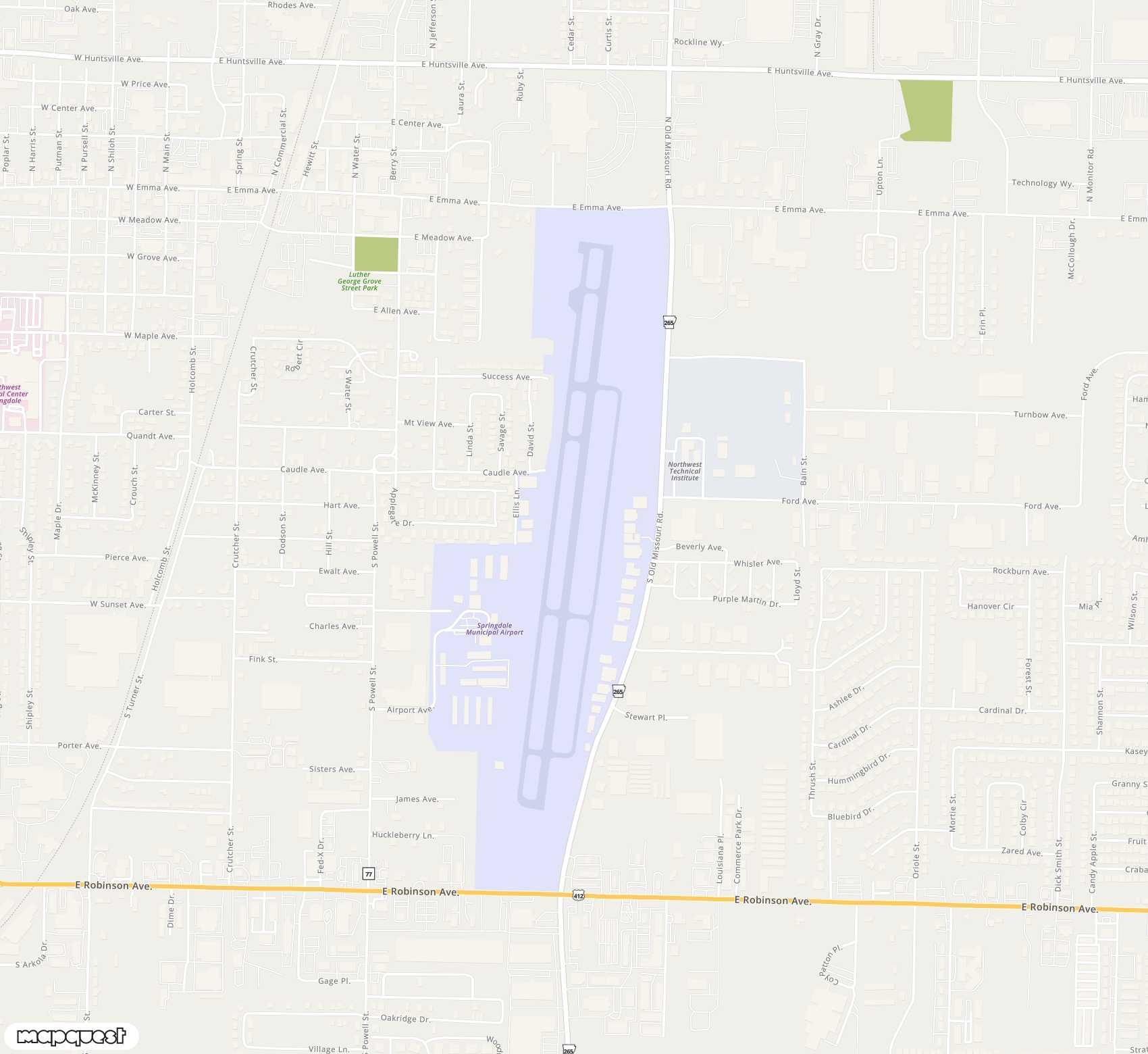 Carte de <span>Aérodrome de </span>Springdale Municipal<span>(SPZ)</span>