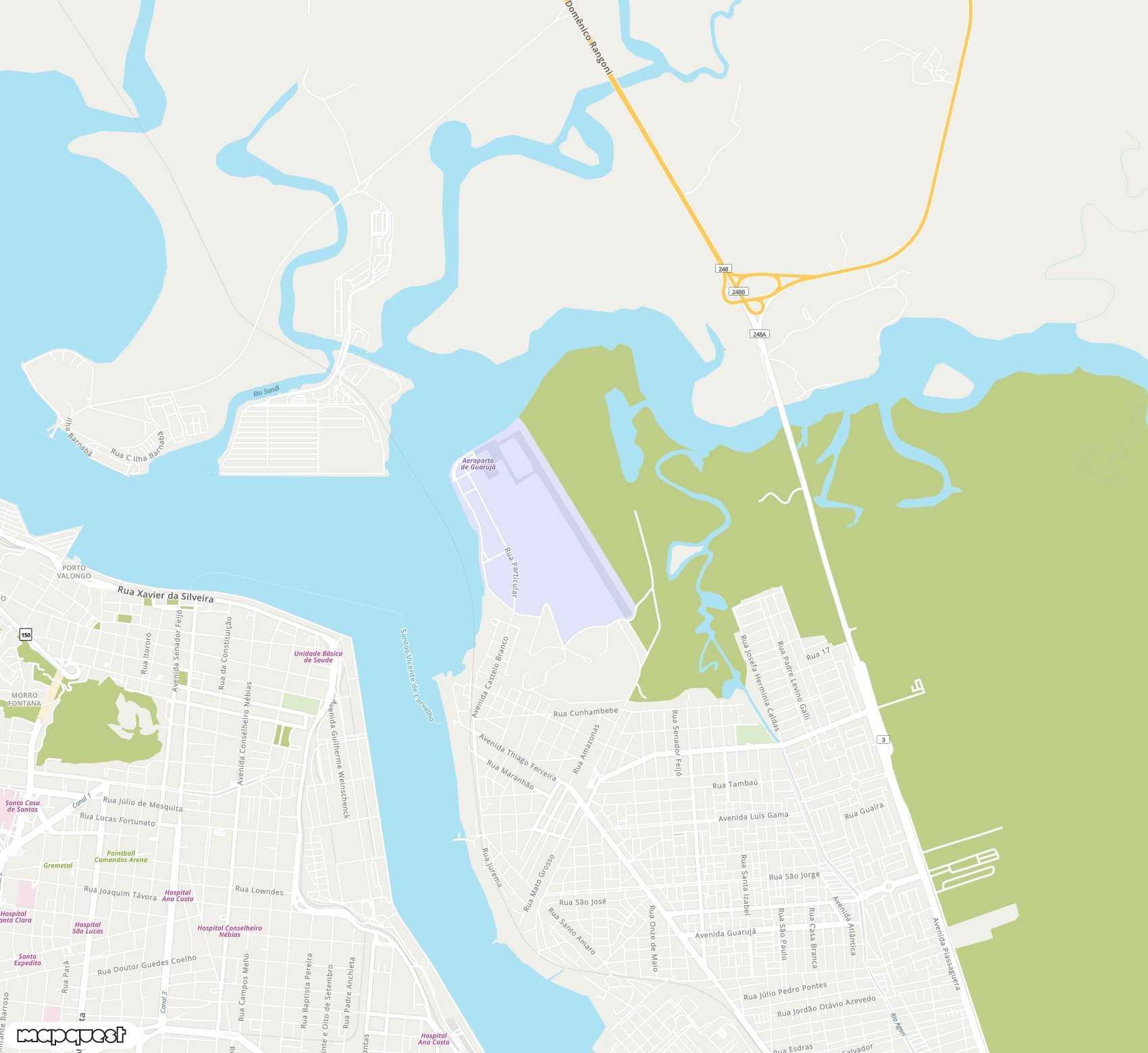 Carte de <br />
<b>Deprecated</b>:  Function utf8_encode() is deprecated in <b>/var/www/vhosts/airprt.net/httpdocs/inc/functions-labels.php</b> on line <b>74</b><br />
<span>Aéroport de </span>Santos Nero Moura Air Base / Guarujá<span>(SSZ)</span>