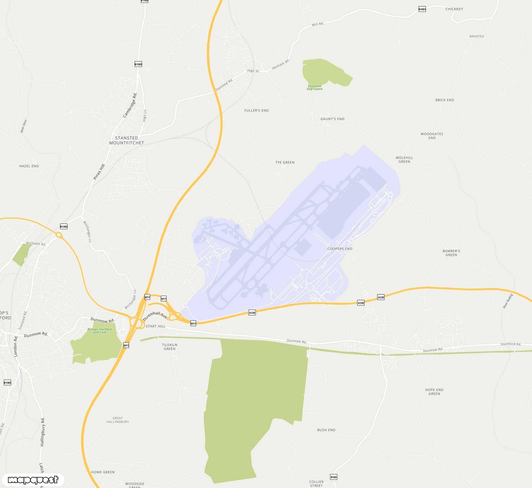 Carte de London Stansted <span>international airport (STN)</span>