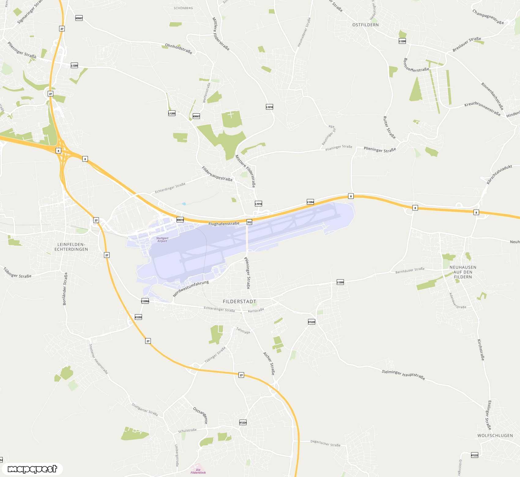 Carte de Stuttgart <span>international airport (STR)</span>