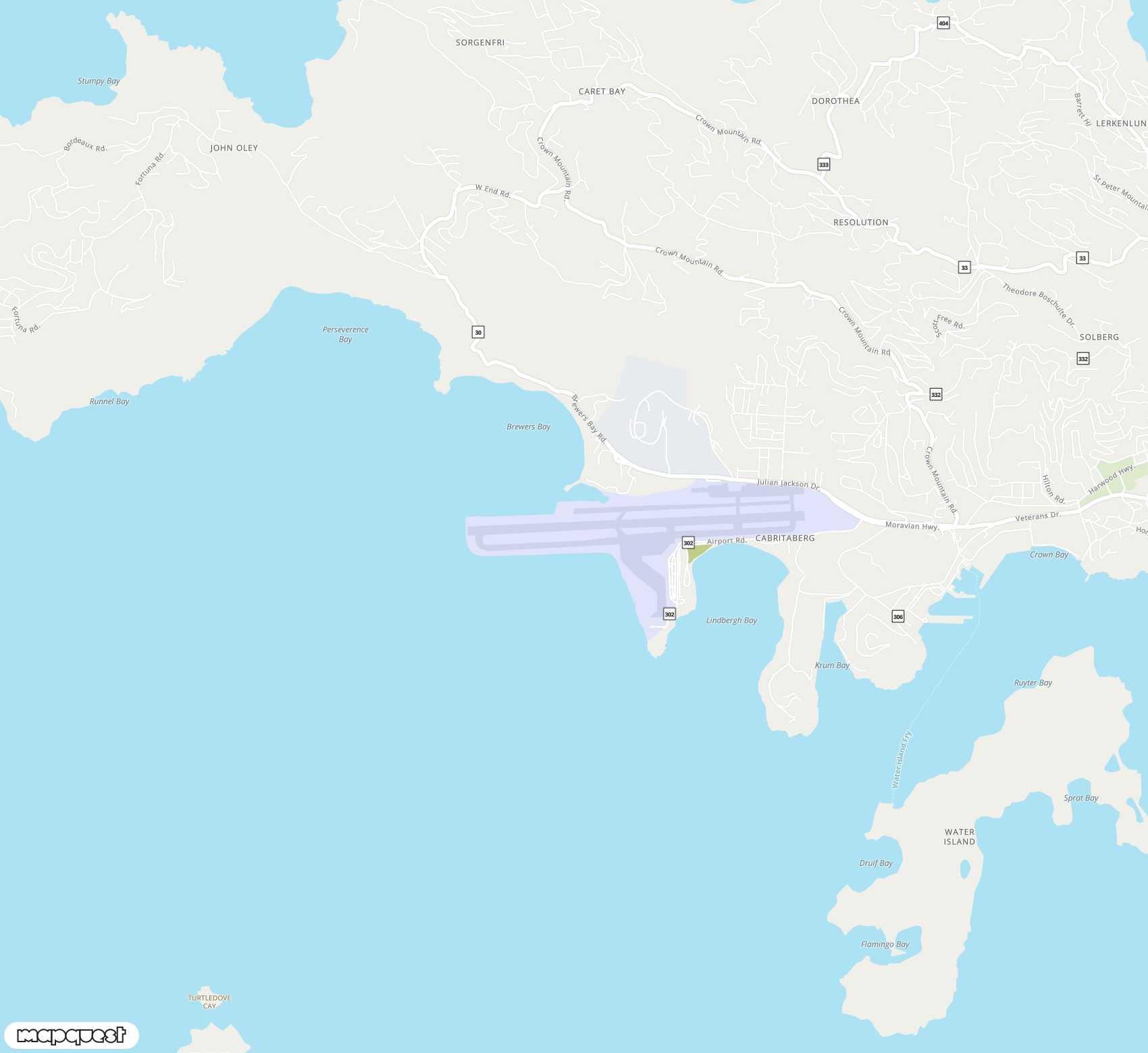 Carte de Cyril E. King <span>airport (STT)</span>