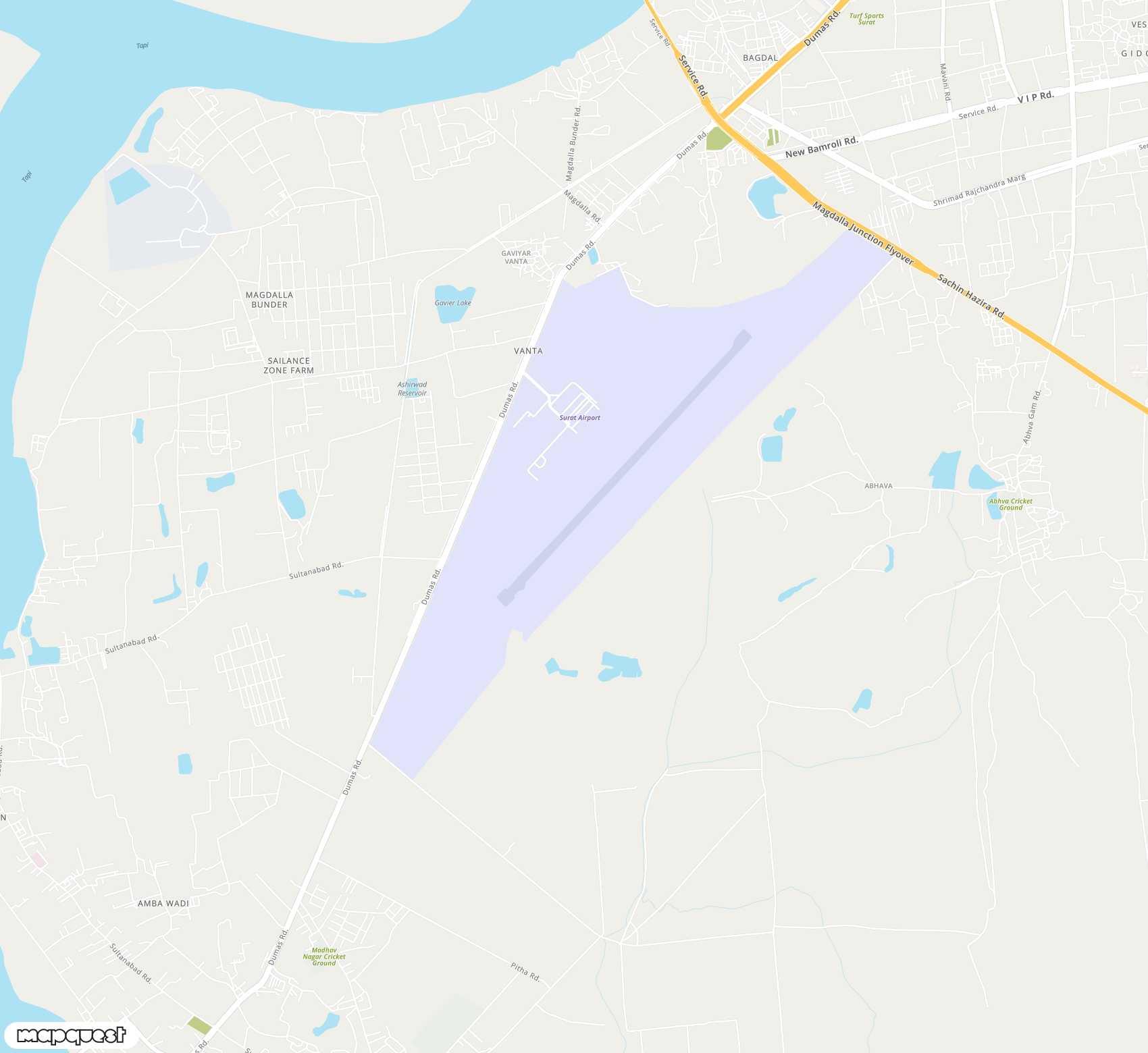 Carte de Surat <span>airport (STV)</span>