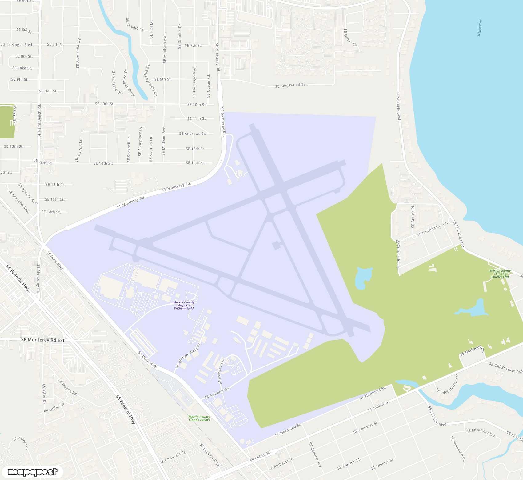 Carte de <span>Aérodrome de </span>Witham Field<span>(SUA)</span>
