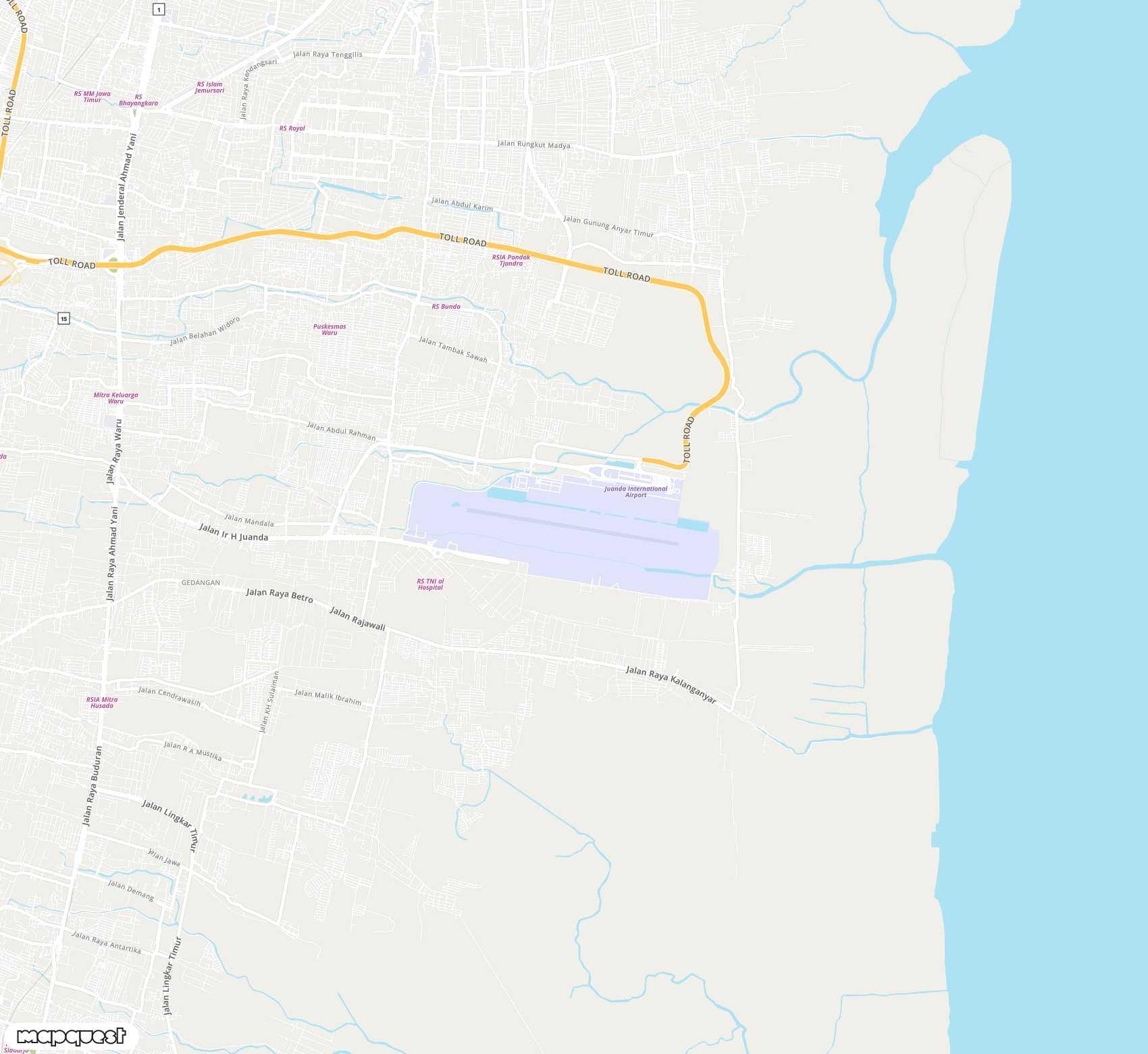 Carte de Juanda <span>international airport (SUB)</span>