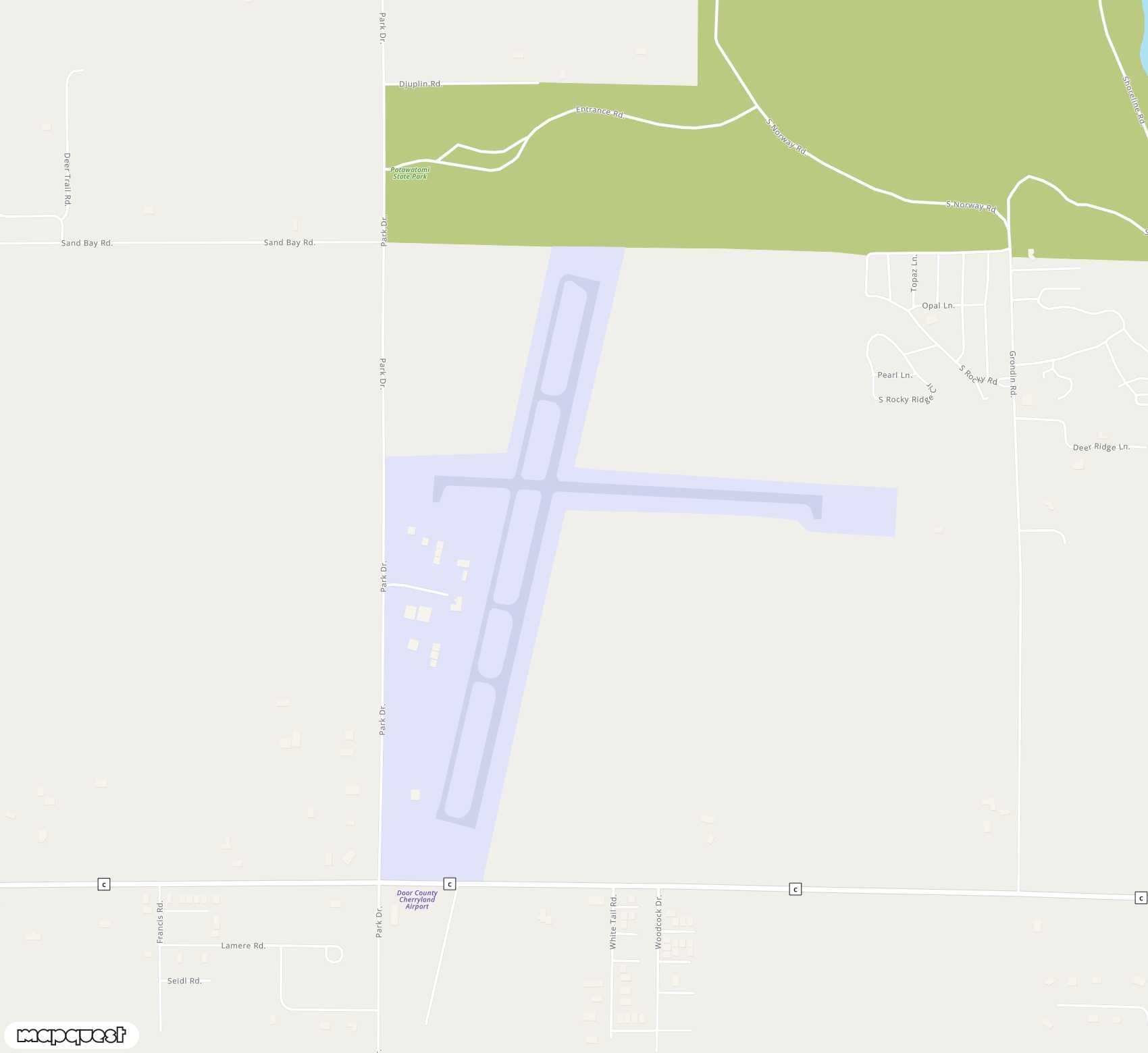 Carte de <span>Aérodrome de </span>Door County Cherryland<span>(SUE)</span>