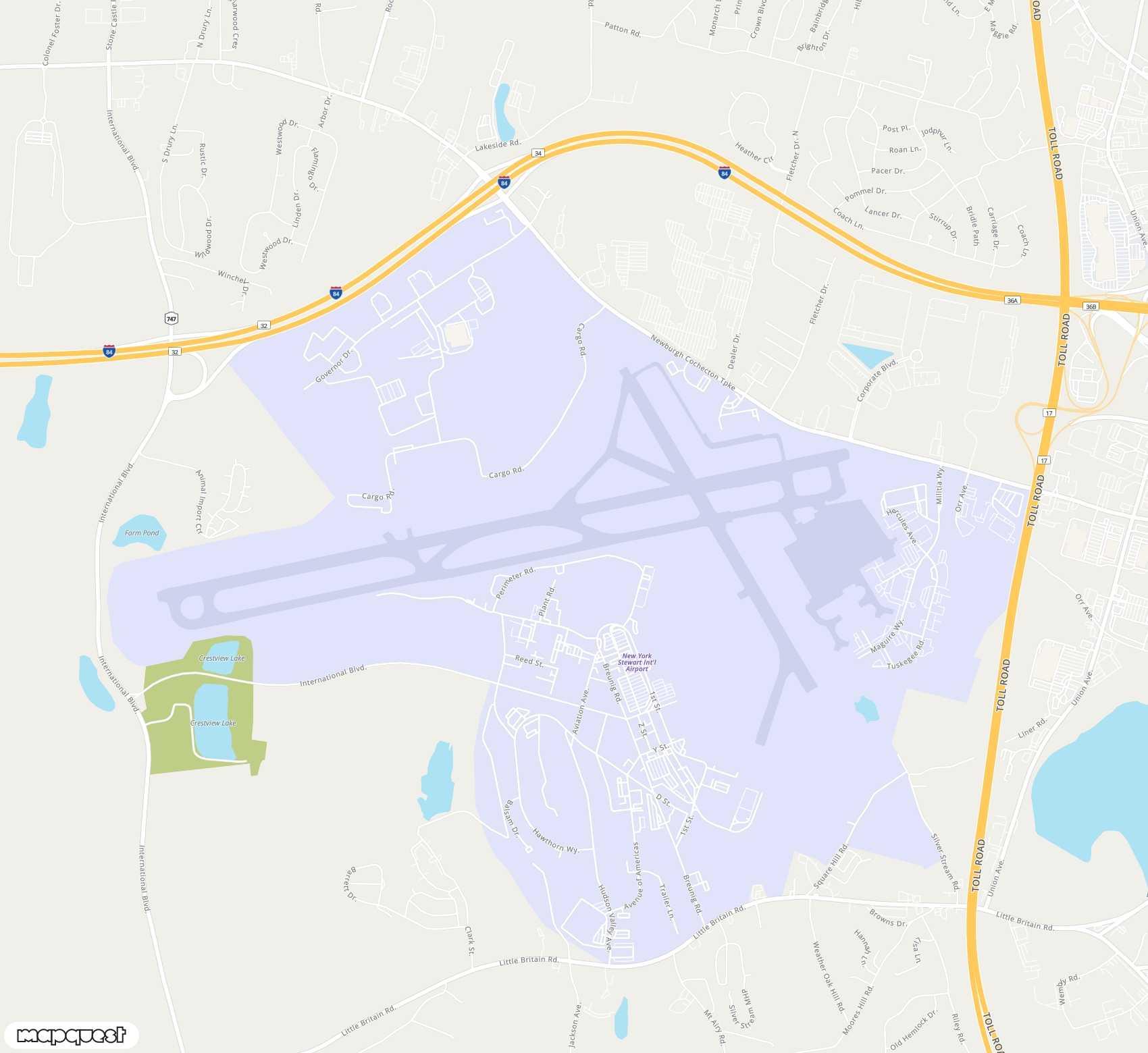 Carte de <span>Aéroport de </span>New York Stewart<span>(SWF)</span>