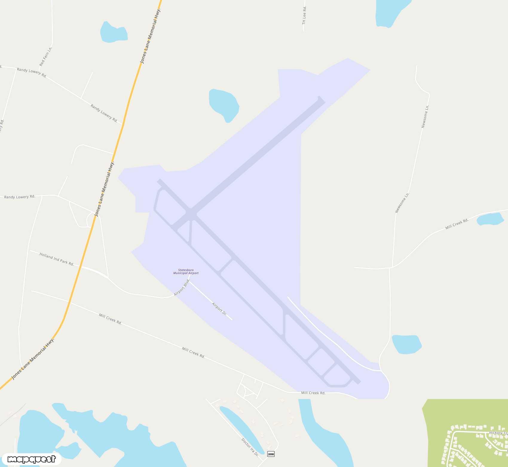 Carte de <span>Aérodrome de </span>Statesboro Bulloch County<span>(TBR)</span>