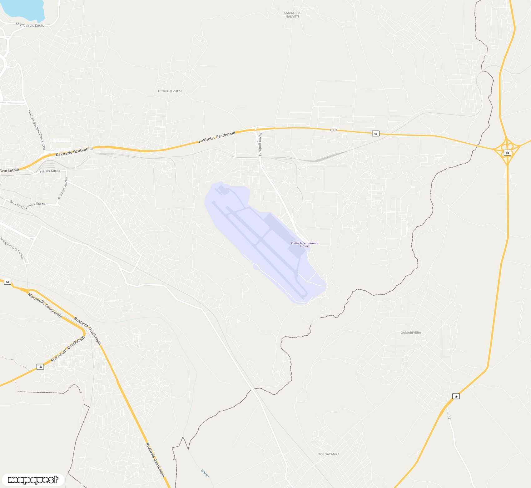 Carte de Tbilisi <span>international airport (TBS)</span>