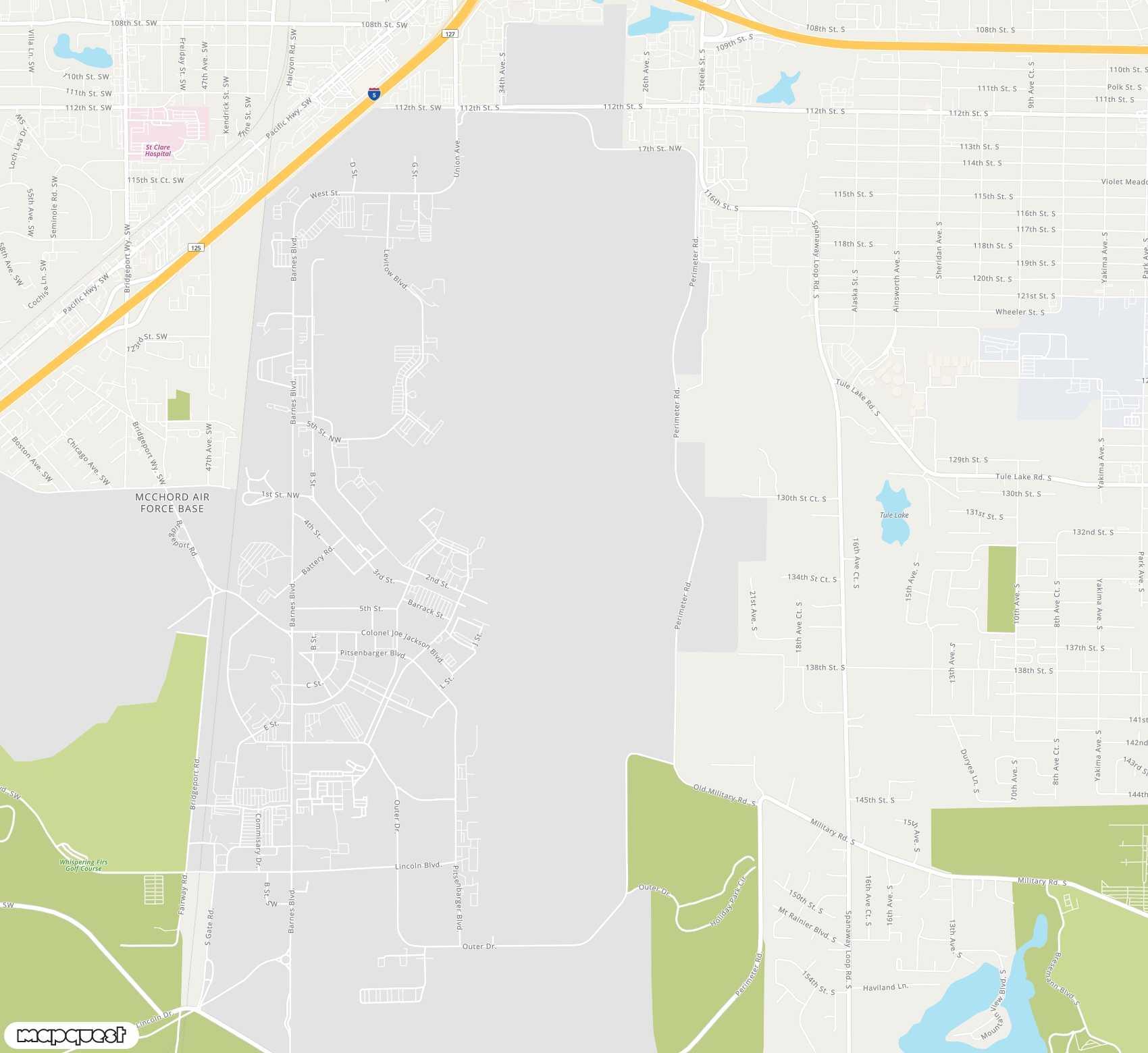 Carte de McChord Air Force Base <span>airport (TCM)</span>