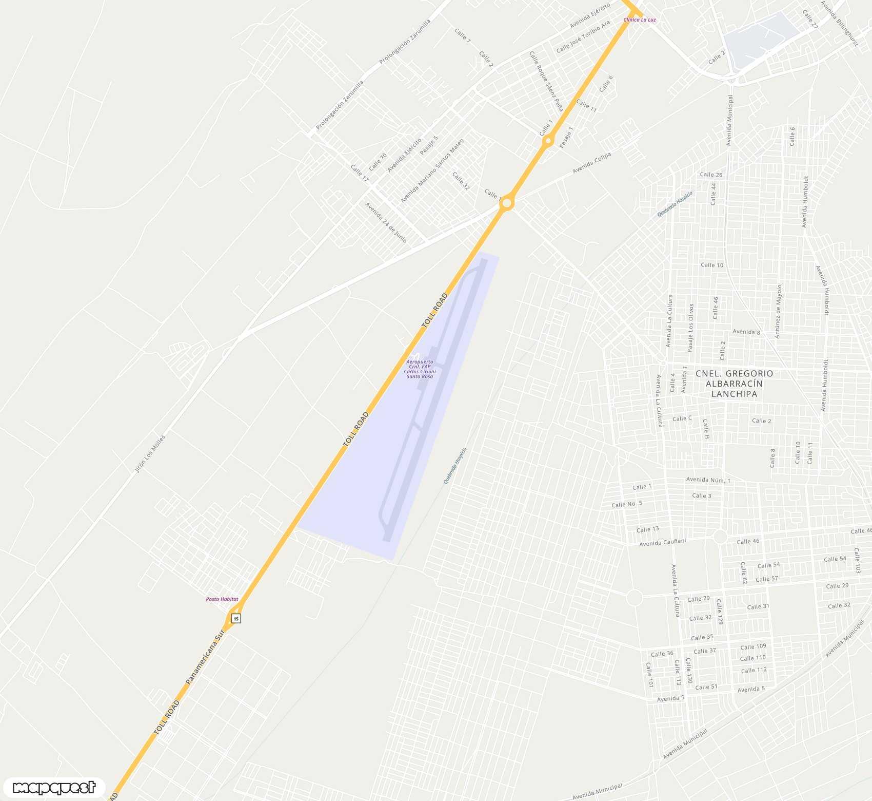 Carte de Coronel FAP Carlos Ciriani Santa Rosa <span>airport (TCQ)</span>