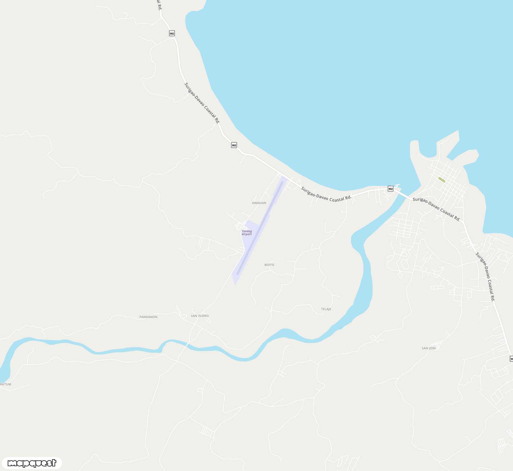 Carte de Tandag <span>airport (TDG)</span>