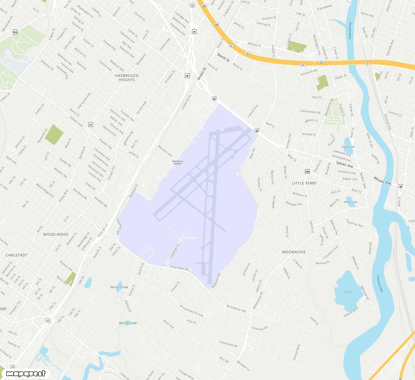 Carte de Teterboro <span>airport (TEB)</span>