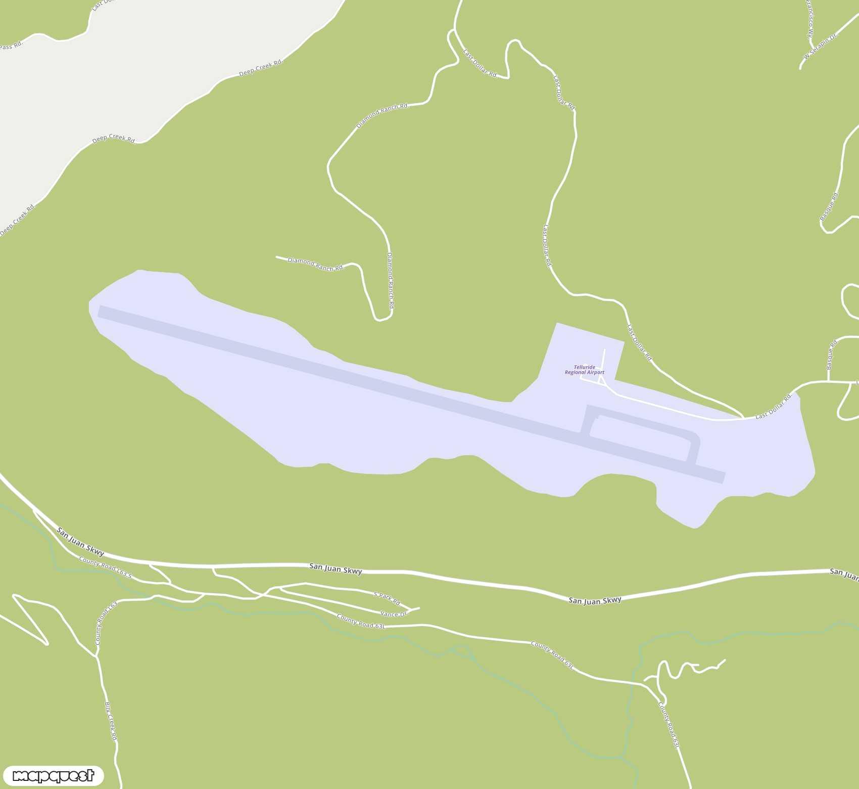 Carte de <span>Aérodrome de </span>Telluride Regional<span>(TEX)</span>