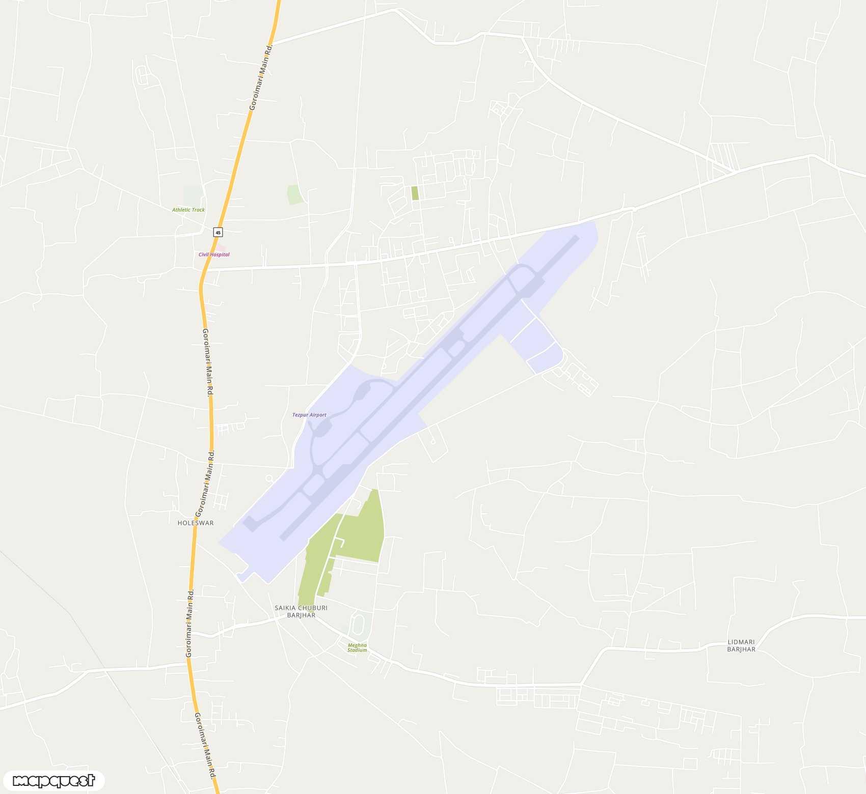 Carte de Tezpur <span>airport (TEZ)</span>