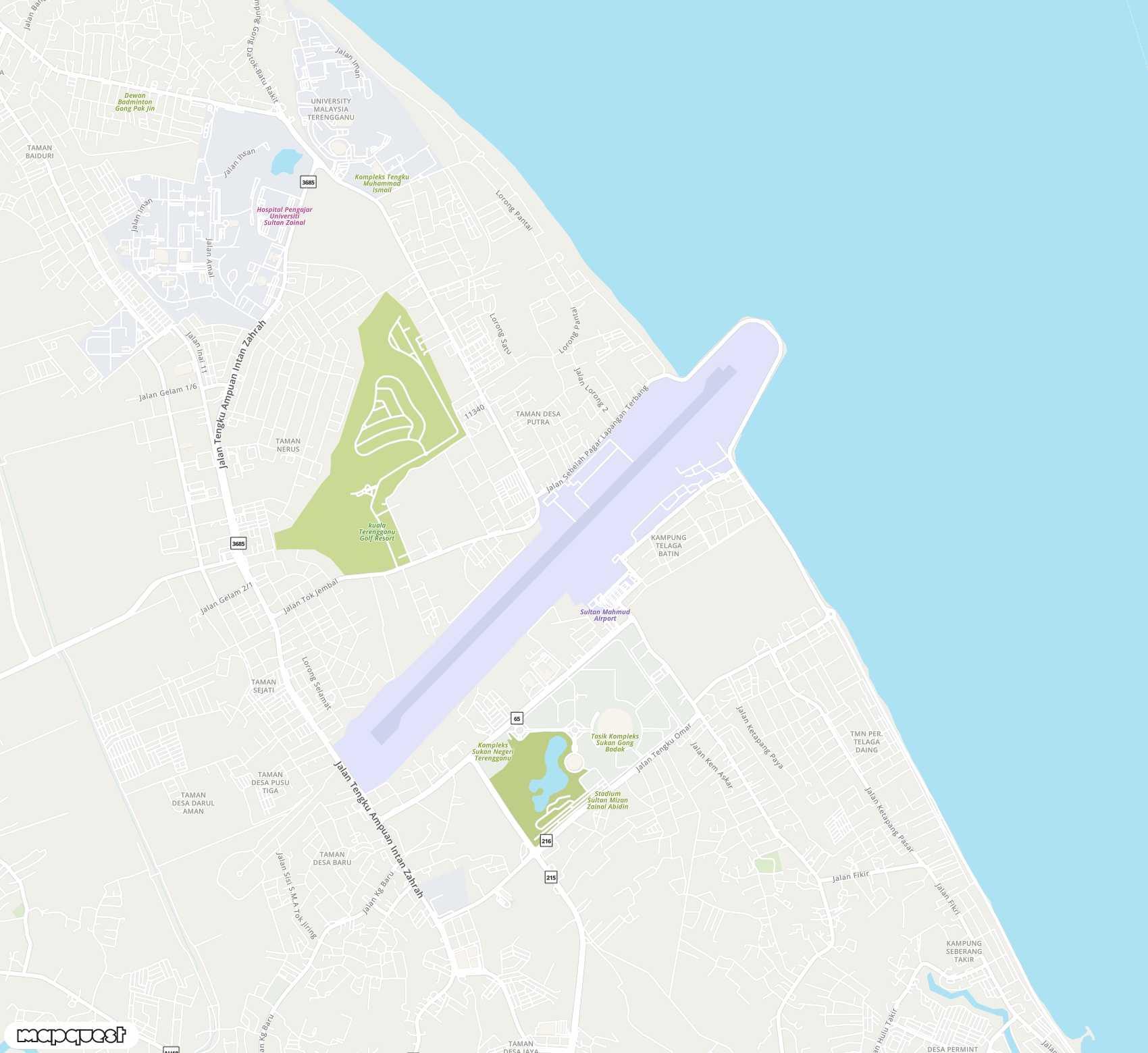 Carte de Sultan Mahmud <span>airport (TGG)</span>