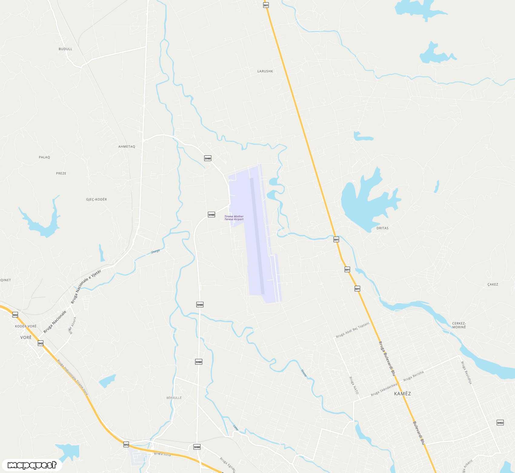 Carte de Tirana Mother Teresa <span>international airport (TIA)</span>