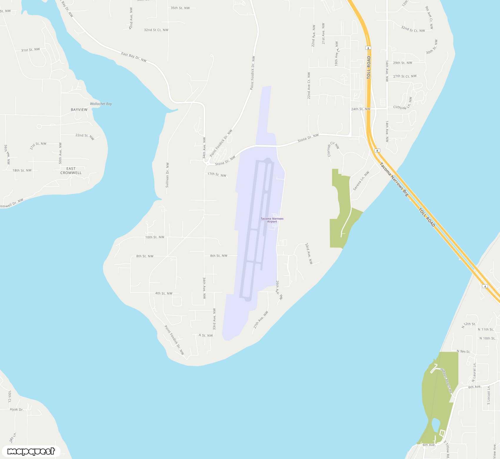 Carte de Tacoma Narrows <span>airport (TIW)</span>