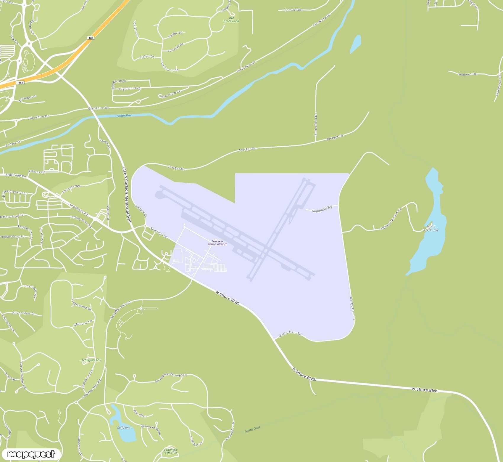 Carte de <span>Aéroport de </span>Truckee Tahoe<span>(TKF)</span>