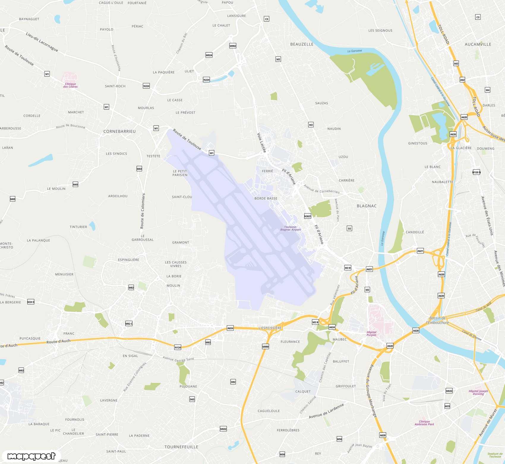 Carte de Toulouse-Blagnac <span>international airport (TLS)</span>