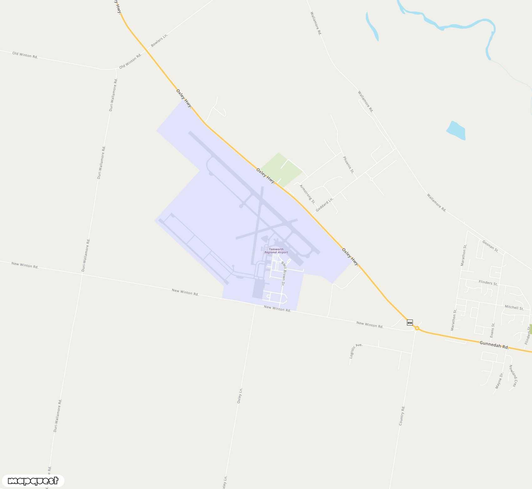 Carte de Tamworth <span>airport (TMW)</span>