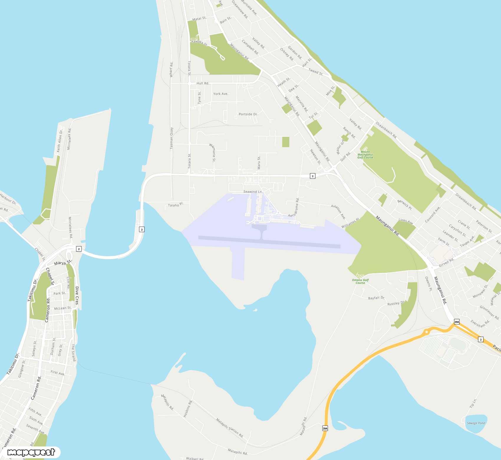 Carte de Tauranga <span>airport (TRG)</span>