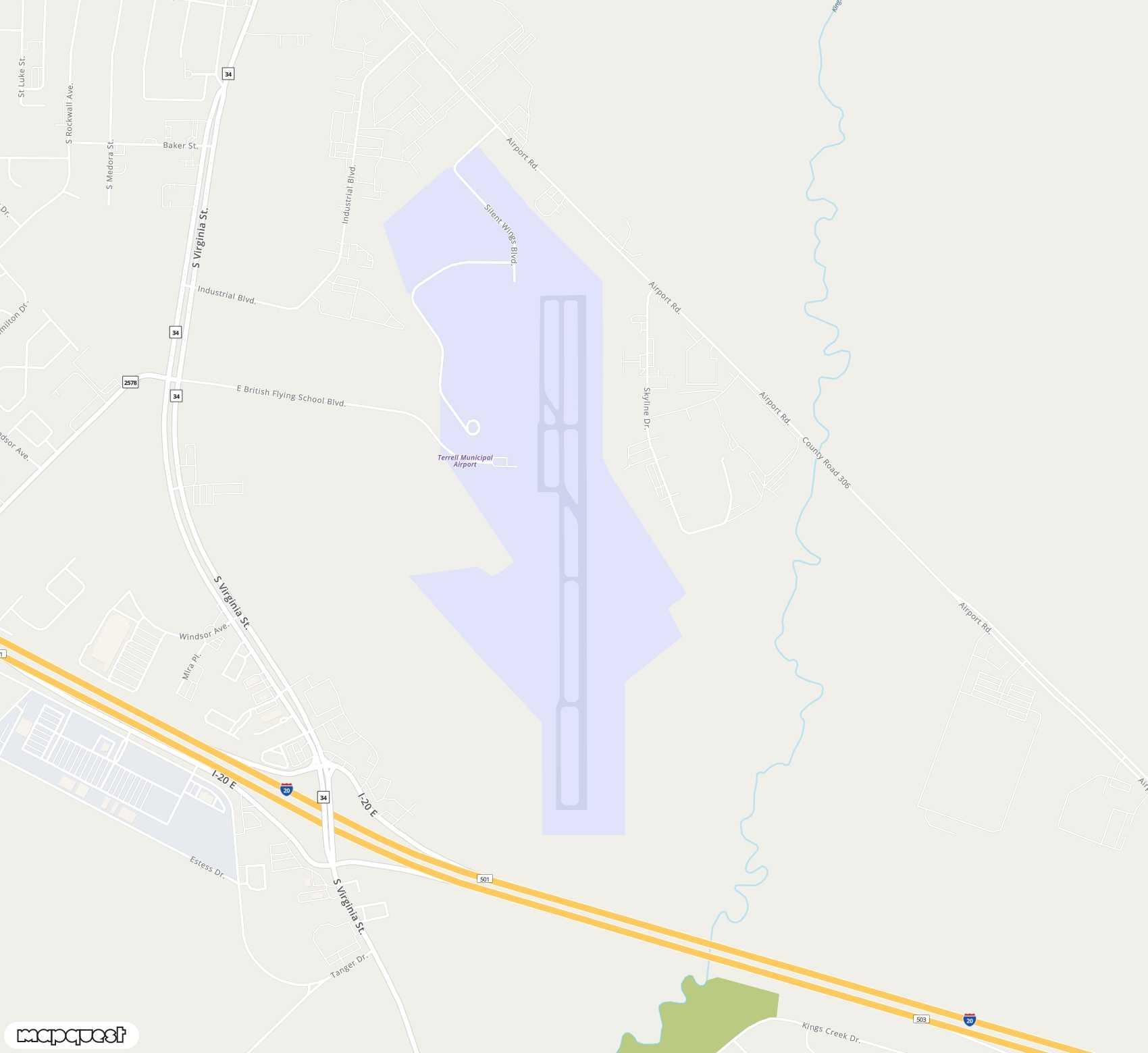 Carte de <span>Aérodrome de </span>Terrell Municipal<span>(TRL)</span>