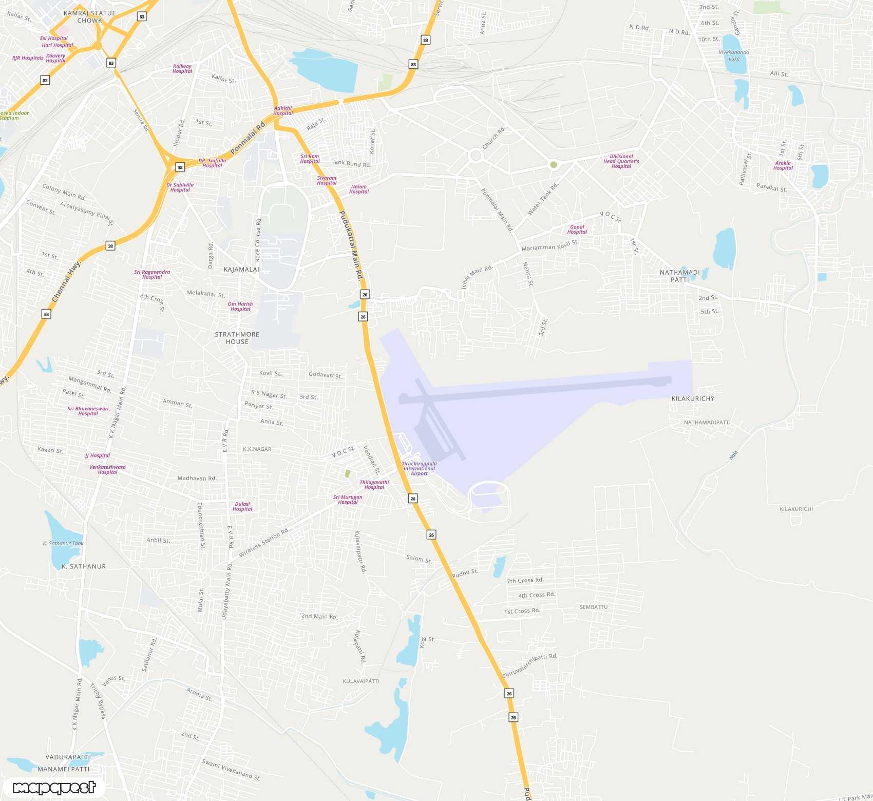 Carte de Tiruchirappalli <span>airport (TRZ)</span>