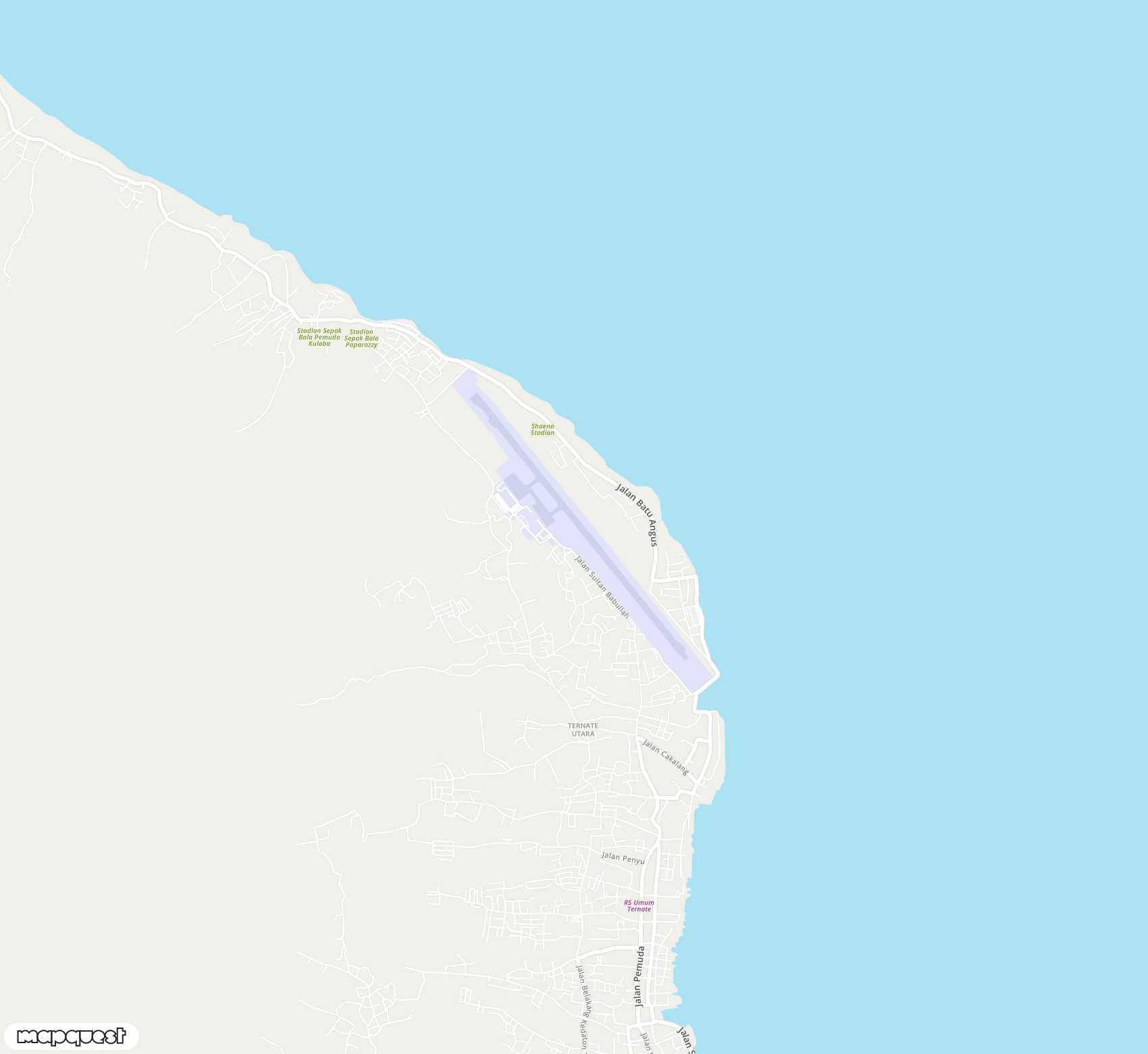 Carte de Sultan Babullah <span>airport (TTE)</span>