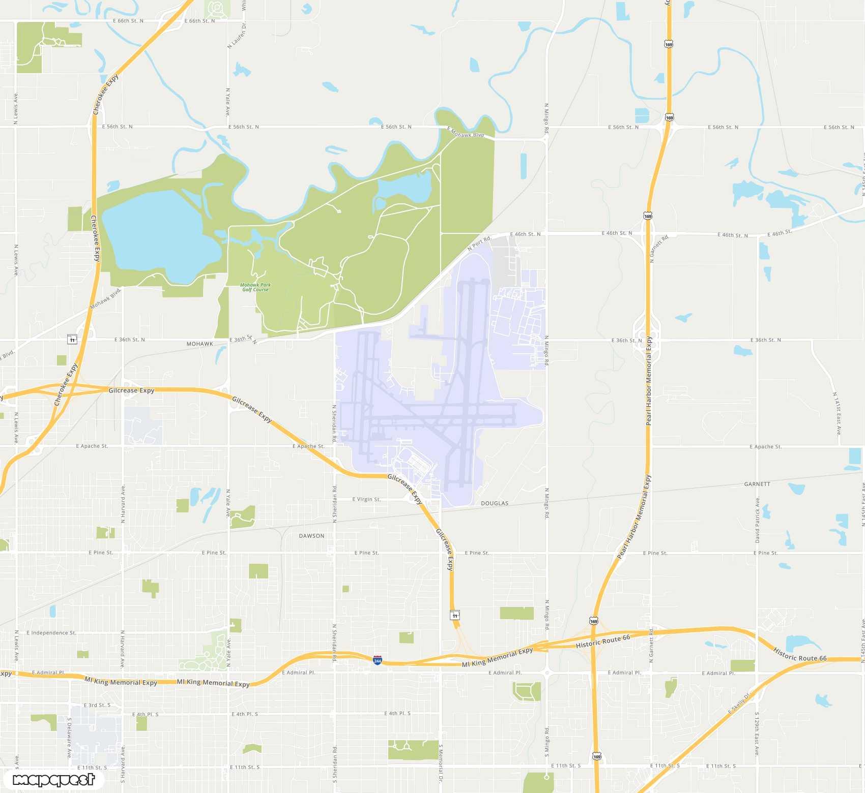 Carte de Tulsa <span>international airport (TUL)</span>