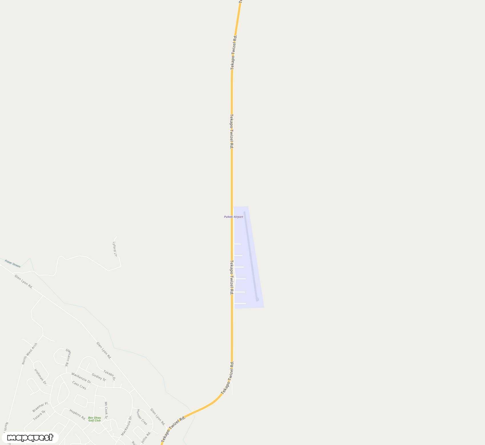 Carte de Pukaki <span>airport (TWZ)</span>