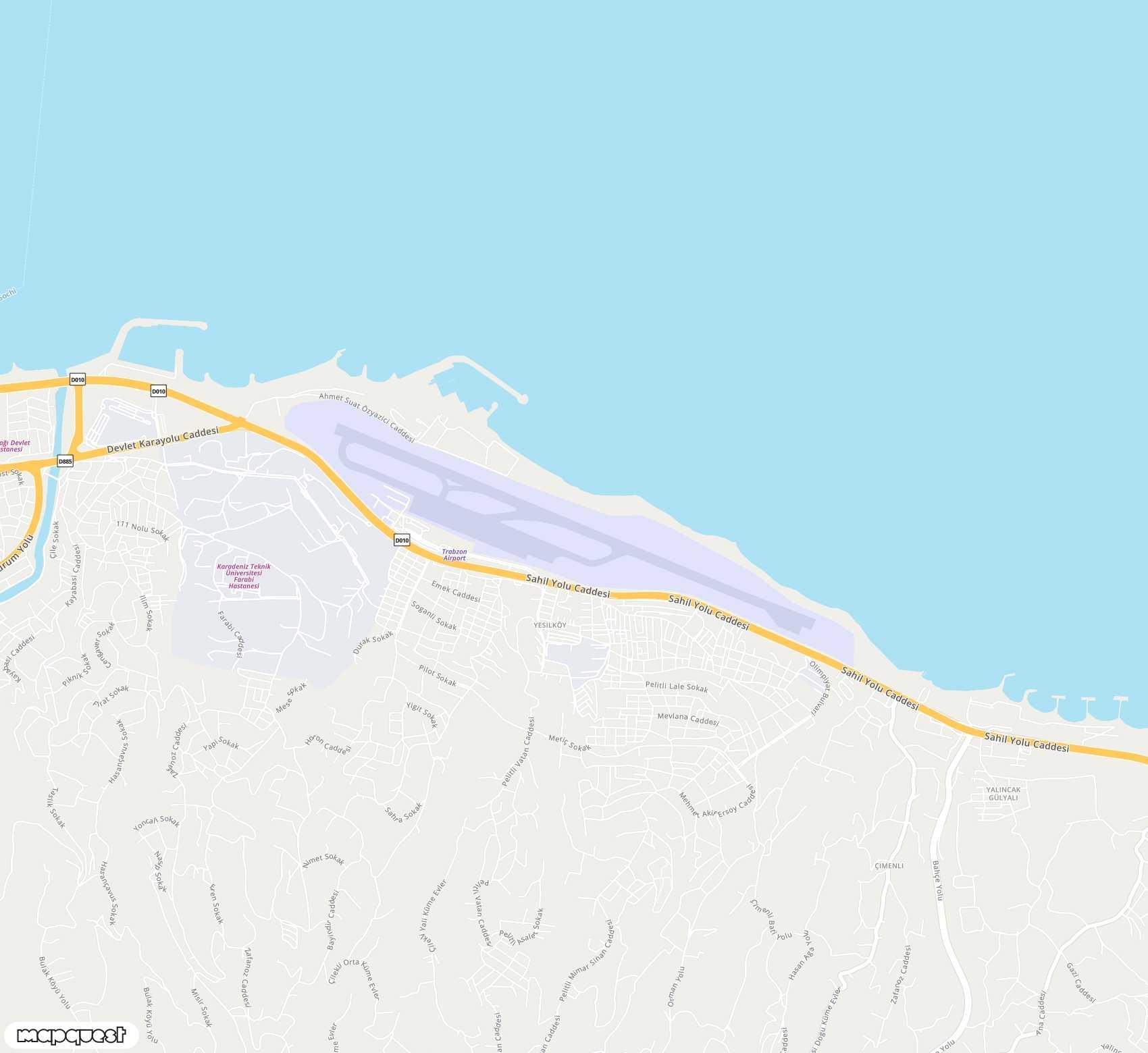 Carte de Trabzon <span>airport (TZX)</span>