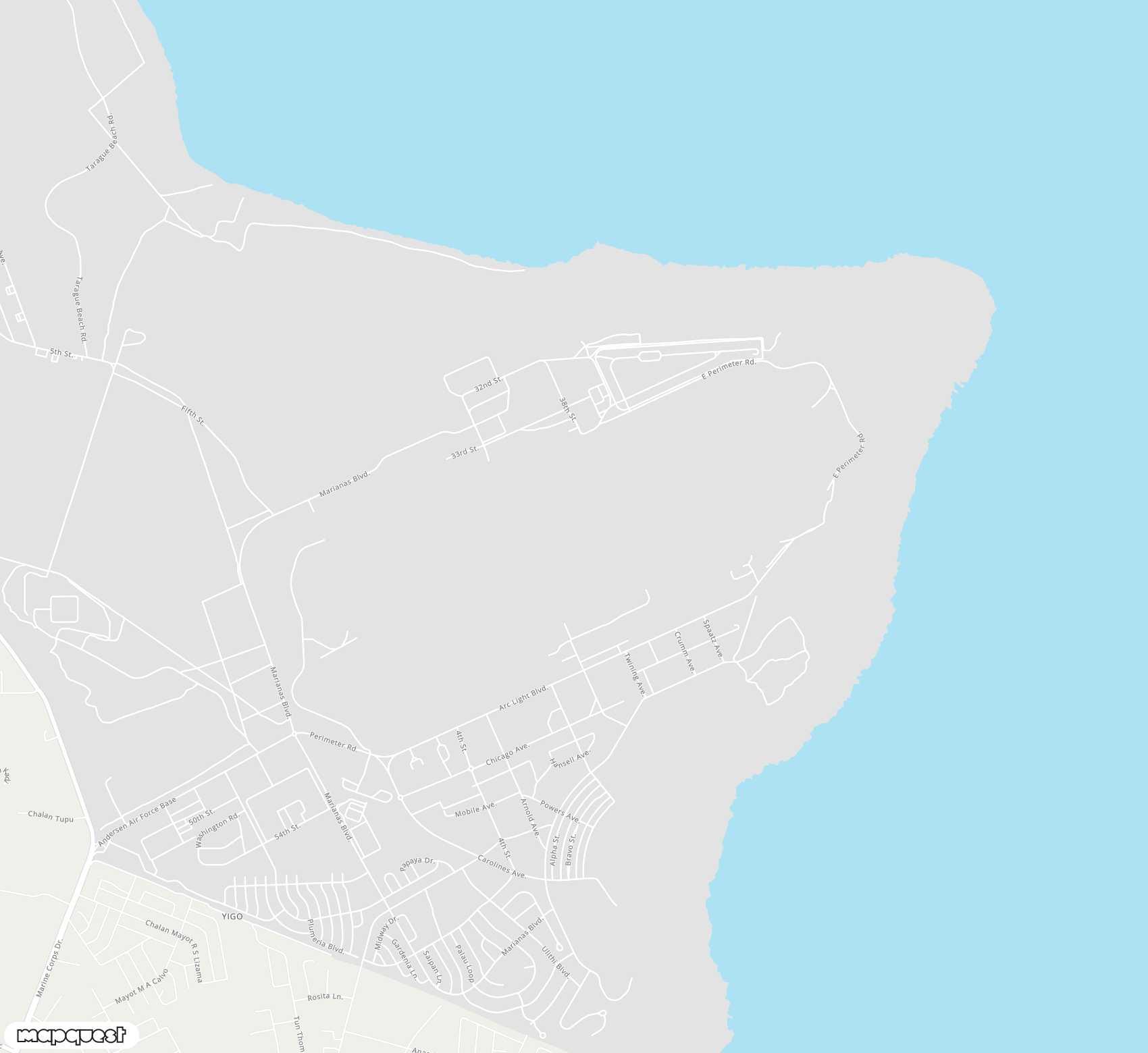 Carte de Andersen Air Force Base <span>airport (UAM)</span>