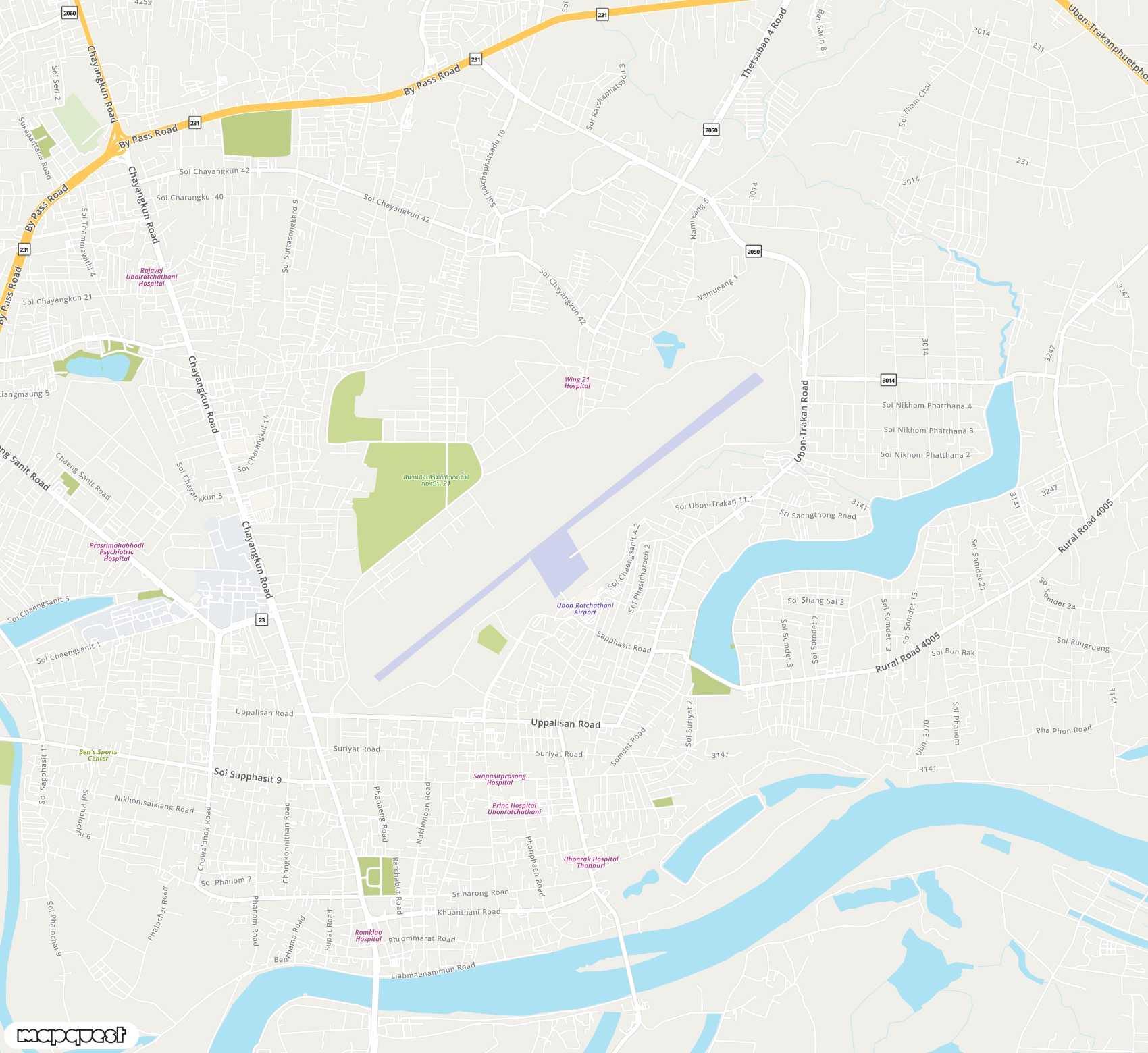 Carte de <span>Aéroport de </span>Ubon Ratchathani<span>(UBP)</span>