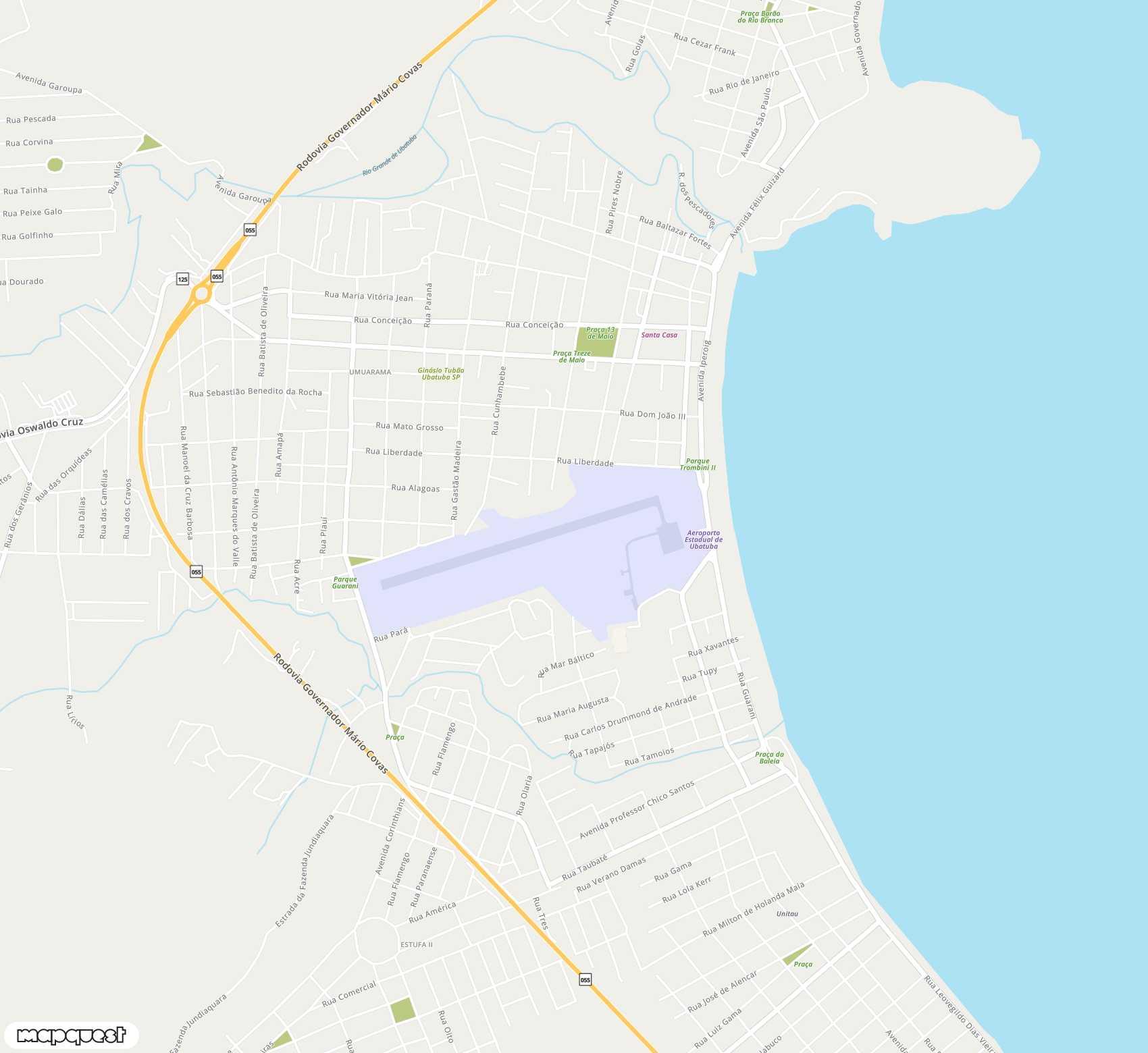 Carte de <span>Aérodrome de </span>Ubatuba Gastão Madeira State<span>(UBT)</span>