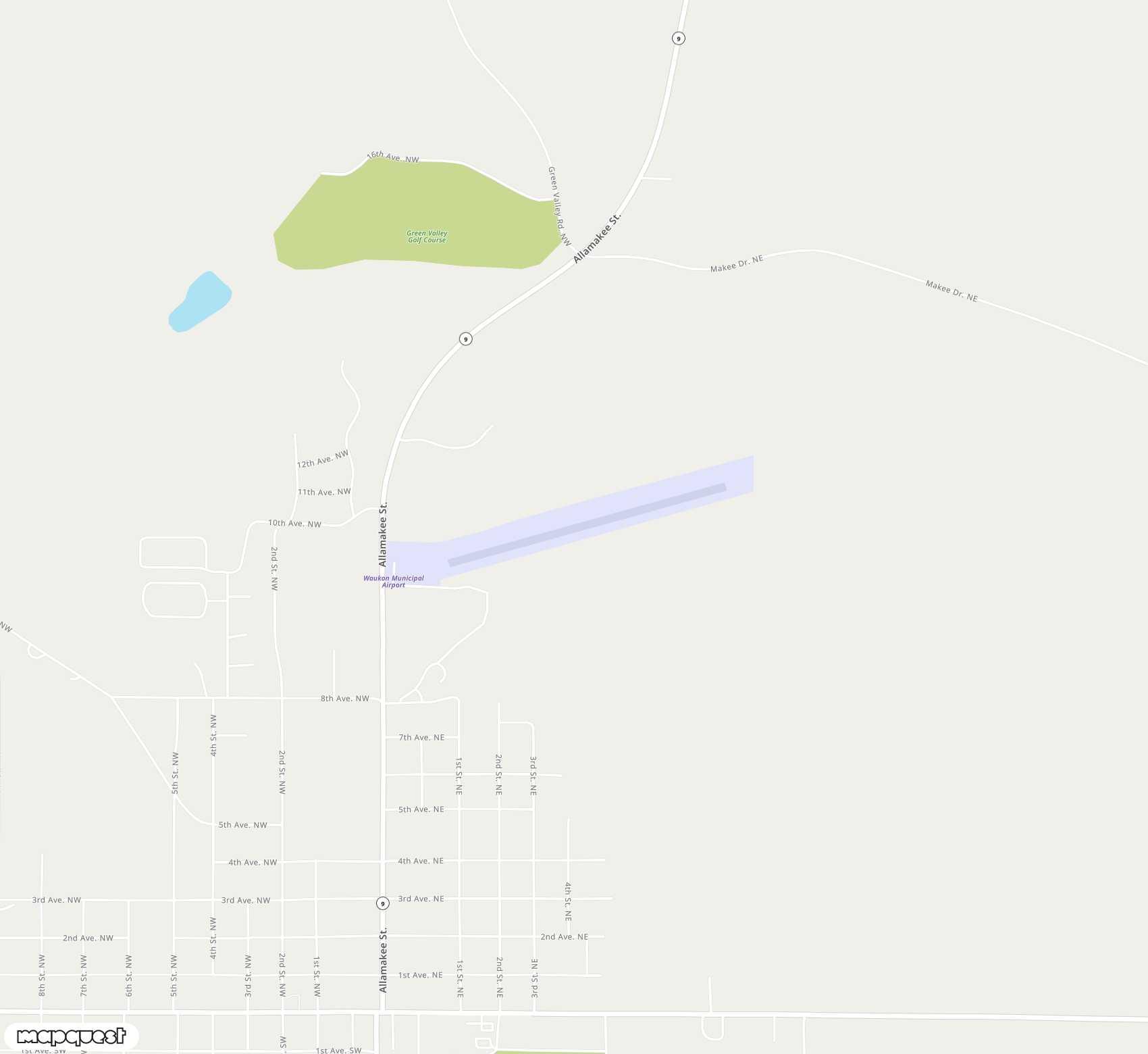 Carte de <span>Aérodrome de </span>Waukon Municipal<span>(UKN)</span>