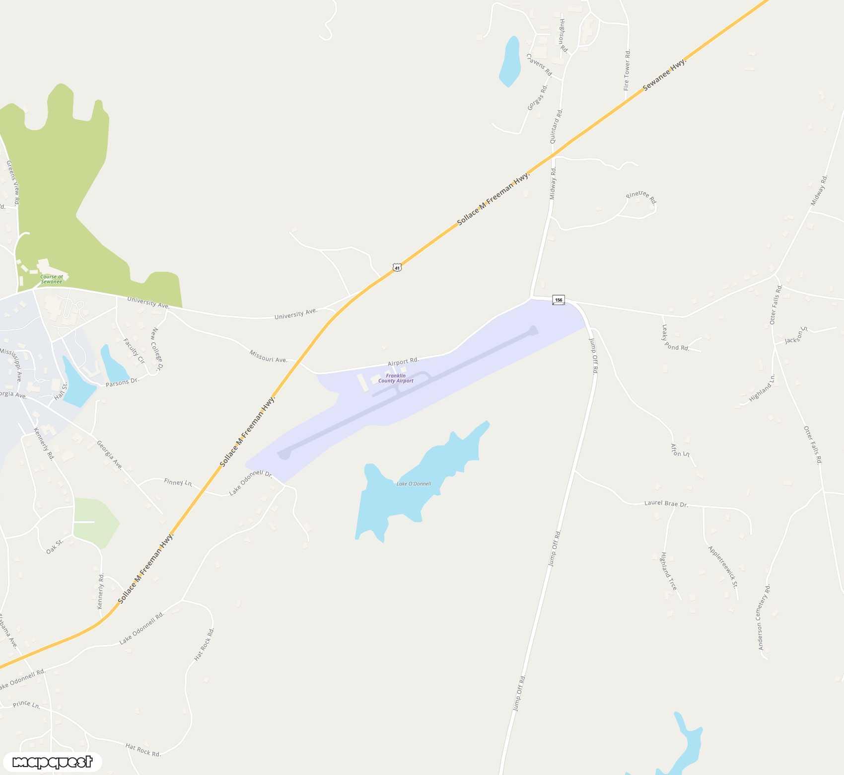 Carte de <span>Aérodrome de </span>Franklin County<span>(UOS)</span>