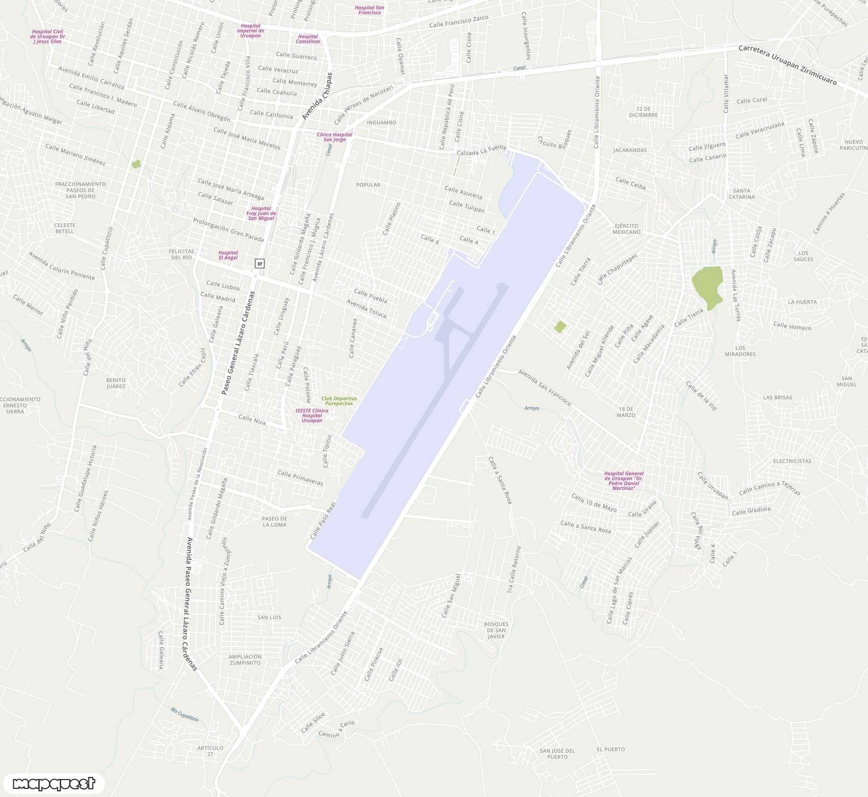 Carte de Uruapan - Licenciado y General Ignacio Lopez Rayon <span>airport (UPN)</span>